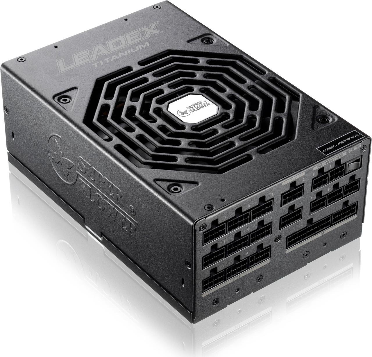 Super Flower Leadex Titanium 1600W 80+ Titanium, 10 Years Warranty,  ECO Fanless & Silent Mode, Full Modular Power Supply, Dual Ball Bearing Fan, SF-1600F14HT