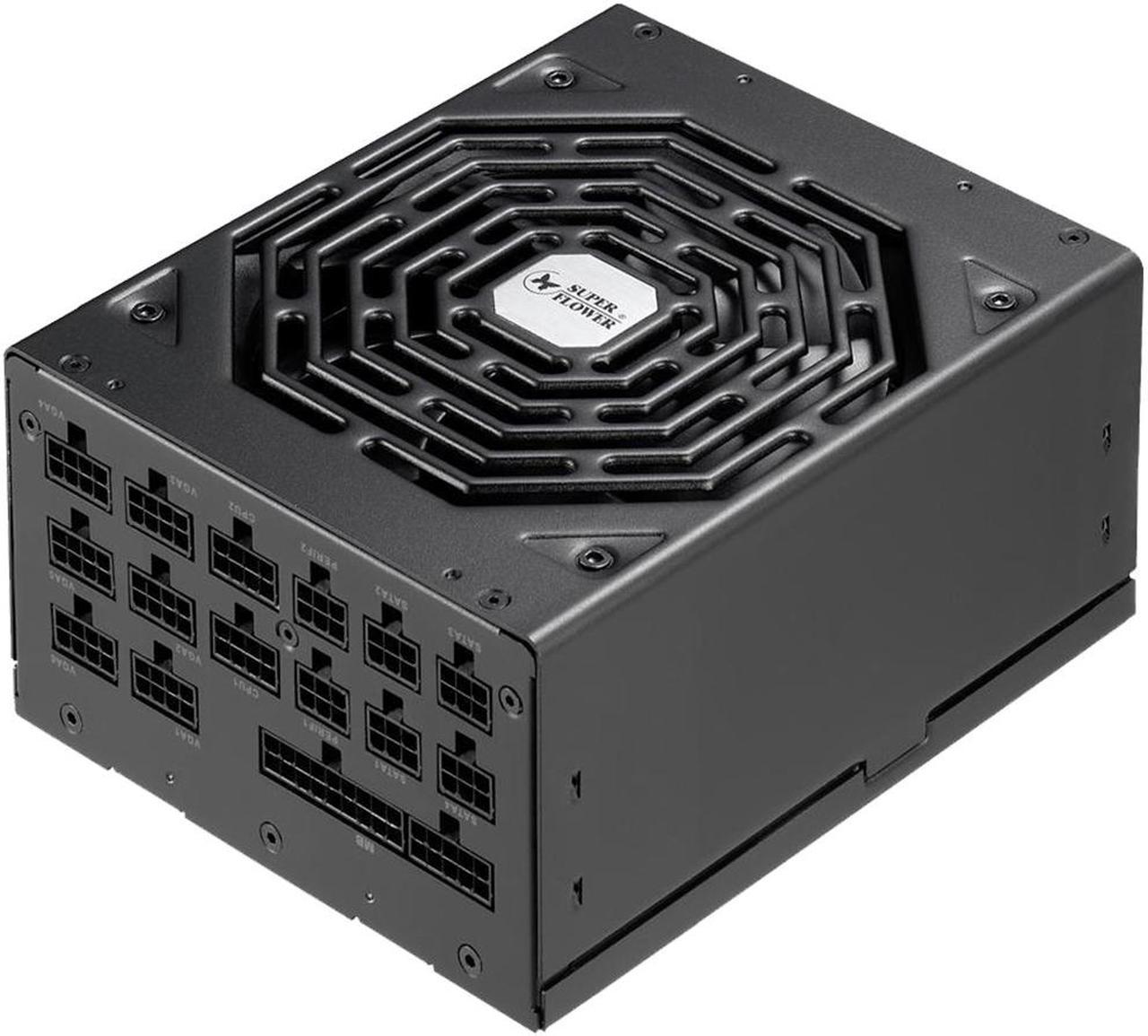 Super Flower Leadex Platinum SE 1200W 80+ Platinum, 10 Years Warranty, ECO Fanless & Silent Mode, Full Flat Ribbon Modular Power Supply, Dual Ball Bearing Fan, SF-1200F14MP V2