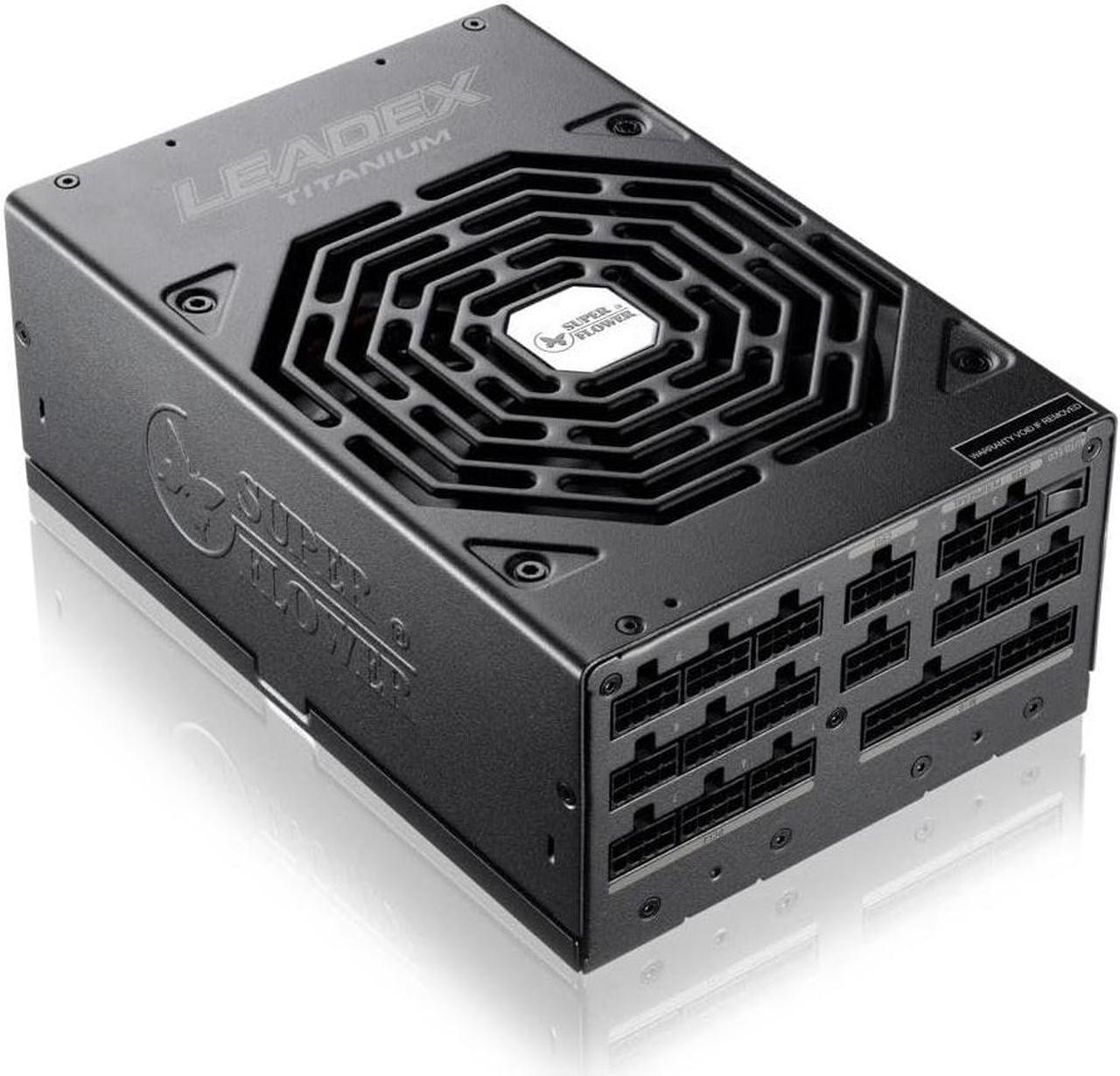 Main image of Super Flower Leadex Titanium 1600W 80+ Titanium, ATX 3.1, W/12V-2x6(2x8pin - 16pin native cables)*2, 10 Years Warranty, ECO Mode, Full Modular, Dual Ball Bearing Fan, SF-1600F14HT ATX 3.1