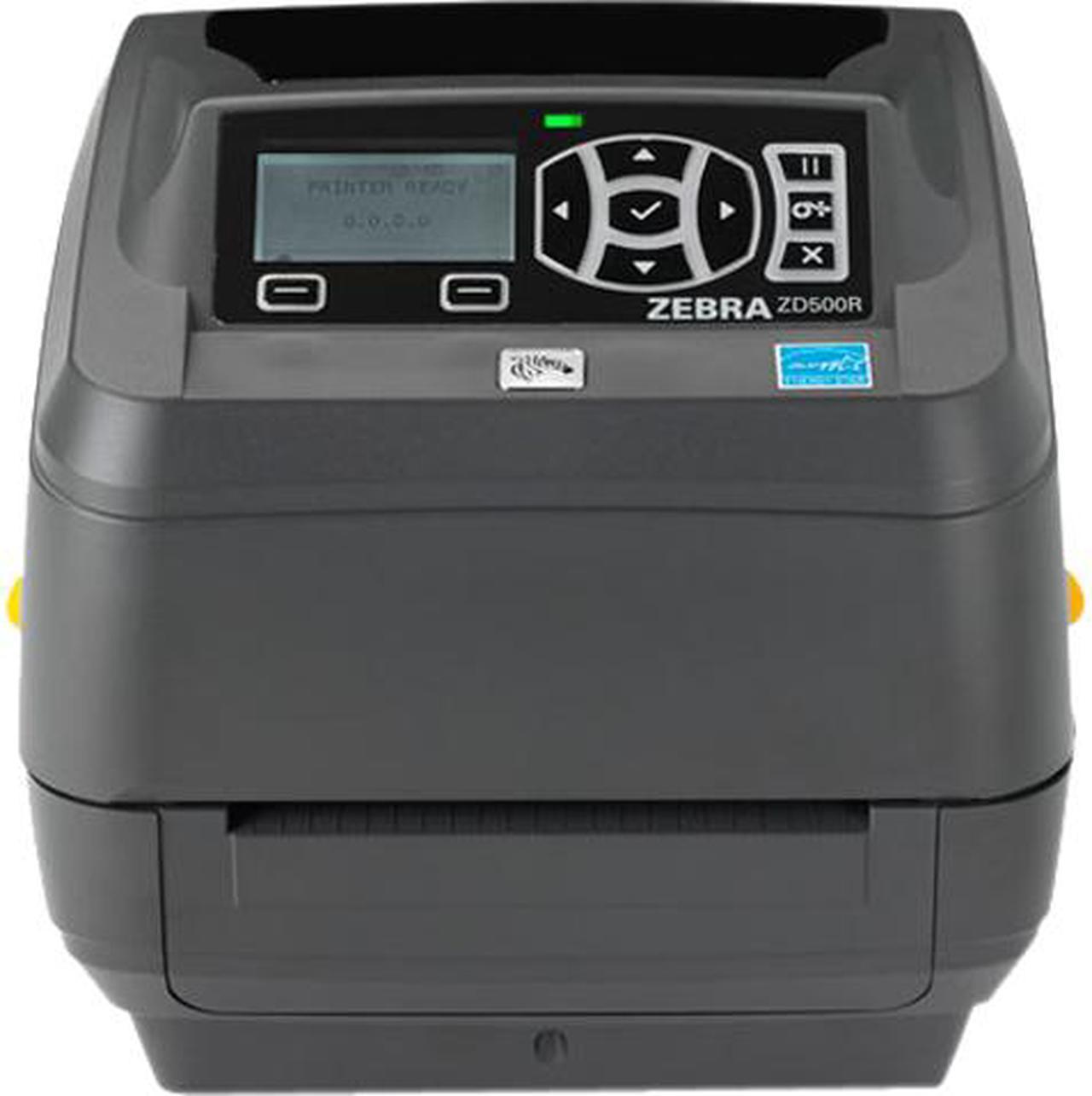 Zebra ZD500R 4" Desktop Thermal Transfer Label Printer, 203 dpi, USB, Serial, Centronics Parallel, Ethernet, RFID-UHF US/CA - ZD50042-T012R1FZ