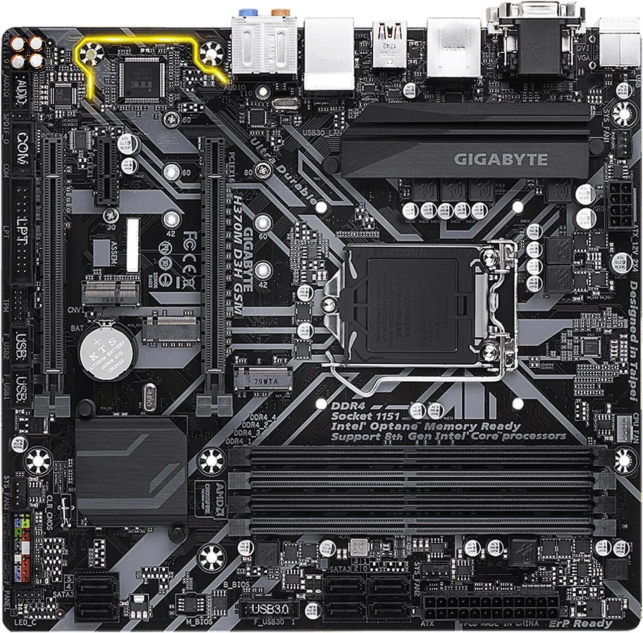 Main image of GIGABYTE H370M D3H GSM LGA 1151 (300 Series) Intel H370 Micro ATX Intel Motherboard