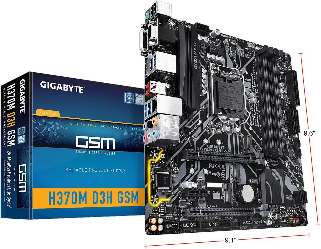 Alt view image 7 of 7 - GIGABYTE H370M D3H GSM LGA 1151 (300 Series) Intel H370 Micro ATX Intel Motherboard