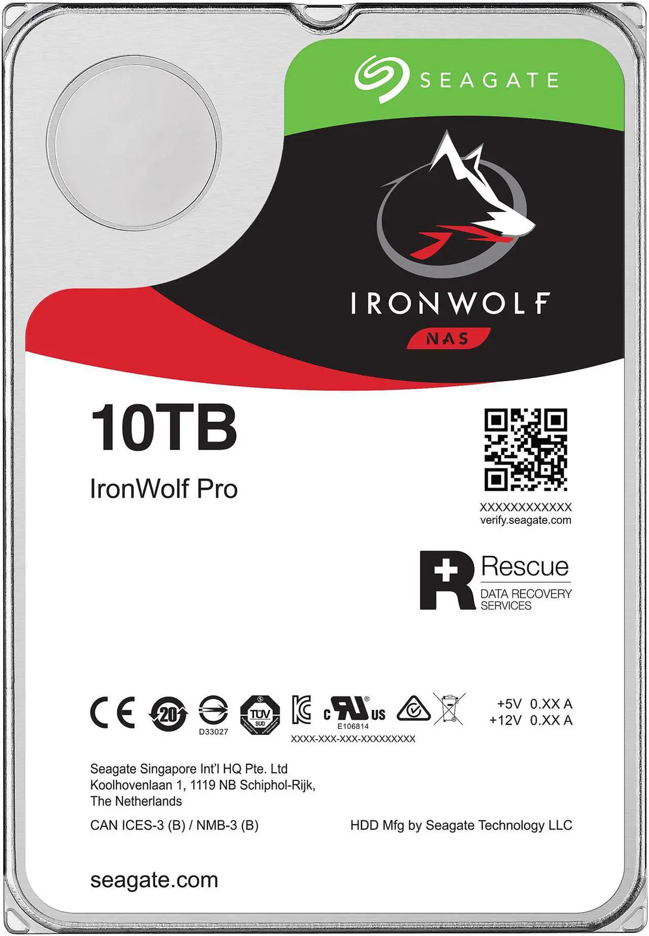 Main image of Seagate IronWolf Pro 10TB NAS Hard Drive 7200 RPM 256MB Cache CMR SATA 6.0Gb/s 3.5" Internal HDD ST10000NE0008