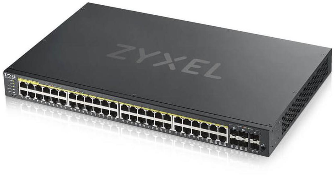 Alt view image 4 of 4 - ZyXEL 48-Port Gigabit Smart Nebula Cloud Managed PoE Switch, 48 PoE+ Ports at 375W with 2 SFP Uplinks, TAA Compliant, GS1920-48HPv2