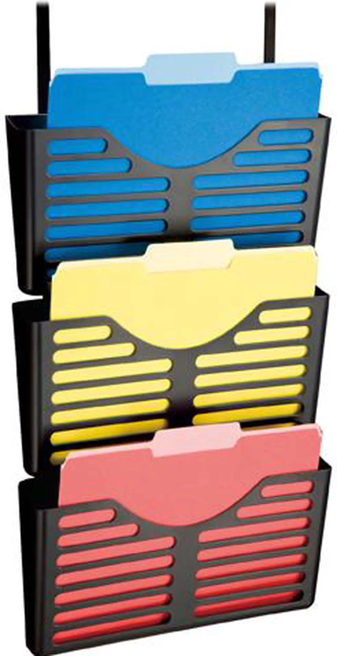 Main image of Lorell Plastic Hanging Triple Pocket File Set - 3 Pocket(s) - 30% - Black - Plastic - 1 Each