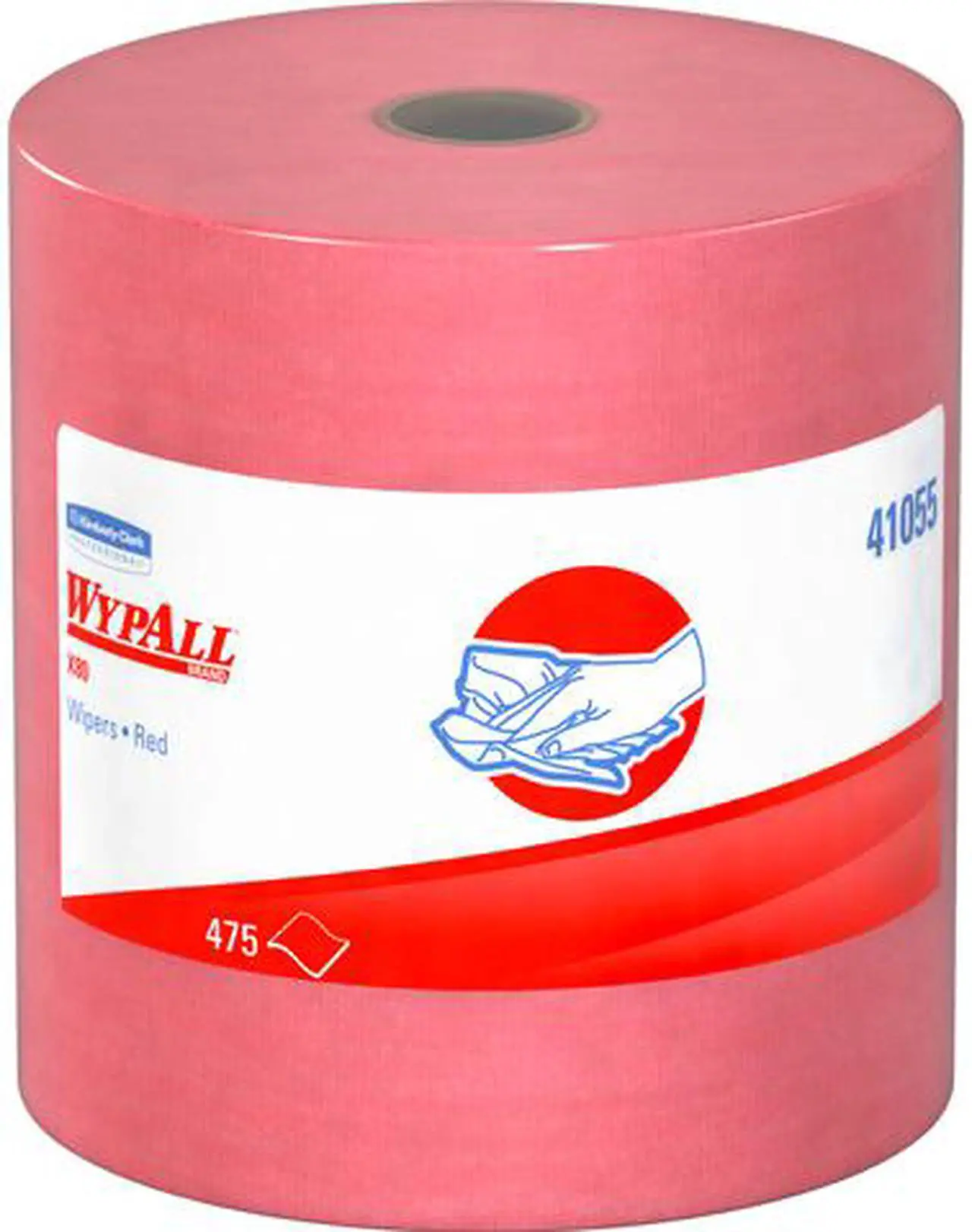 Main image of Wypall X80 Reusable Wipes (41055), Extended Use Cloths Jumbo Roll, Red, 475 Sheets / Roll; 1 Roll / Case