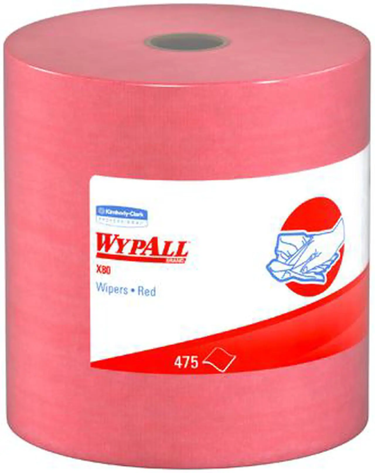Alt view image 2 of 4 - Wypall X80 Reusable Wipes (41055), Extended Use Cloths Jumbo Roll, Red, 475 Sheets / Roll; 1 Roll / Case