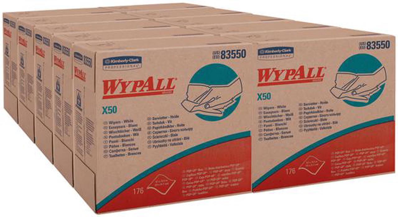 Alt view image 3 of 4 - WypAll X50 Disposable Cloths (83550), Strong for Extended Use, POP-UP Box, White, 10 Boxes / Case, 176 Sheets / Box, 1,760 Sheets / Case