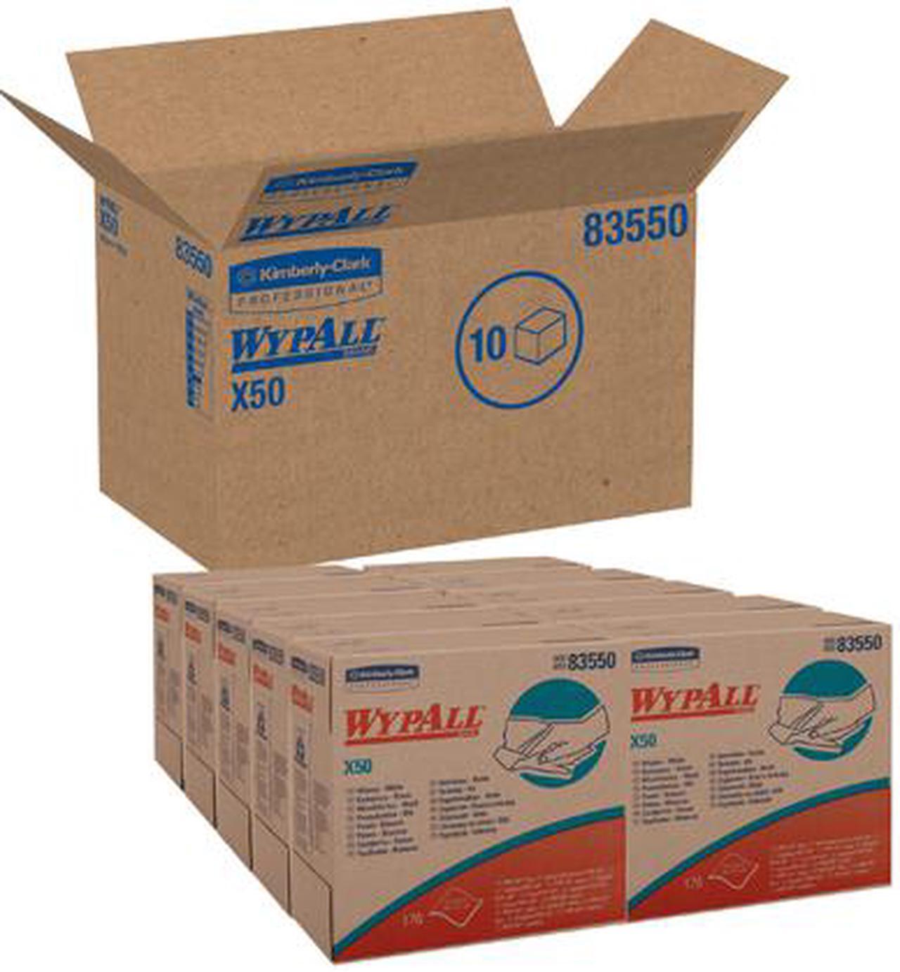 Alt view image 4 of 4 - WypAll X50 Disposable Cloths (83550), Strong for Extended Use, POP-UP Box, White, 10 Boxes / Case, 176 Sheets / Box, 1,760 Sheets / Case