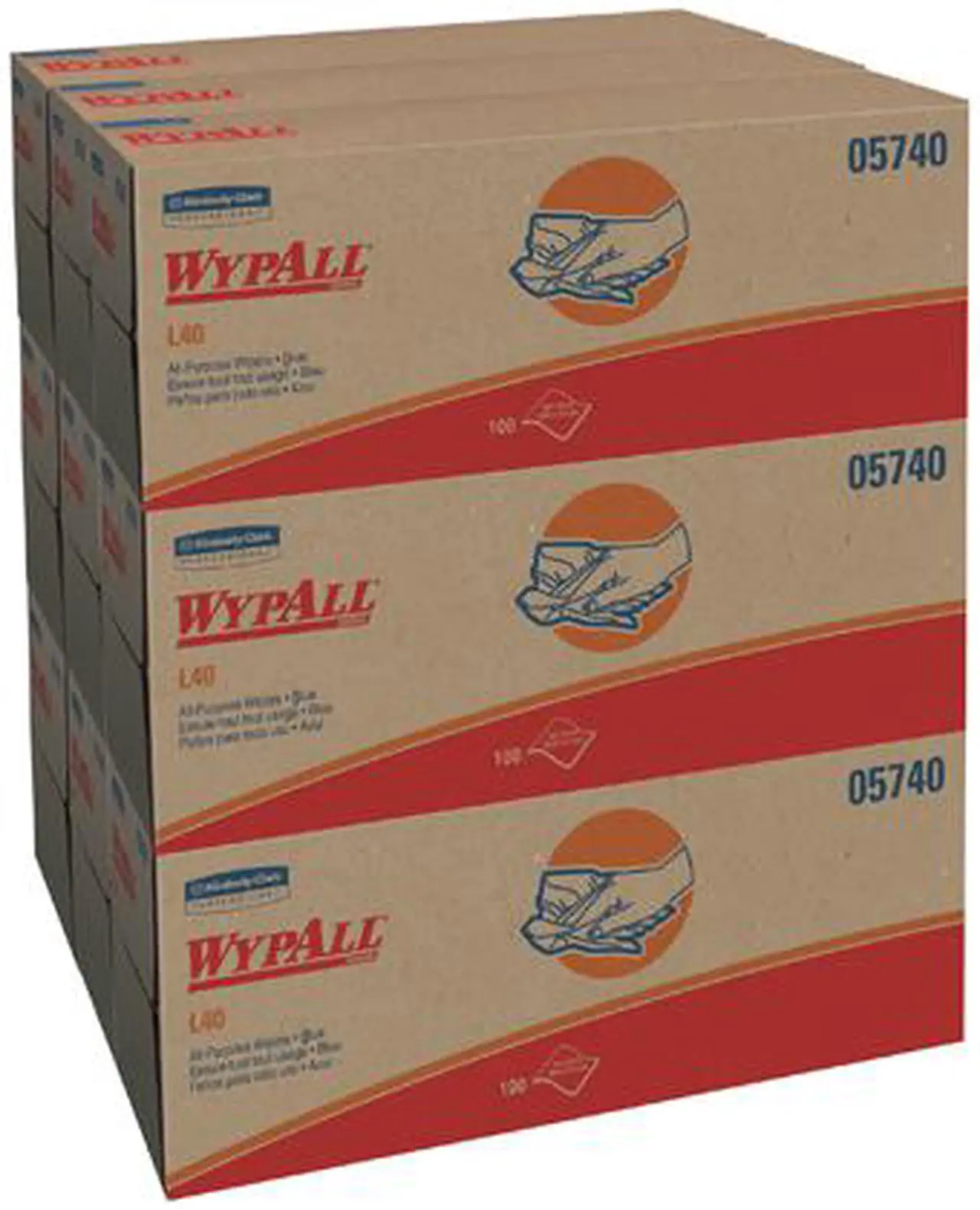 Alt view image 3 of 4 - WypAll L40 Disposable Cleaning and Drying Towels (05740), Limited Use Towels, Blue, 9 Pop Up Boxes per Case, 100 Sheets per Box, 900 Sheets Total
