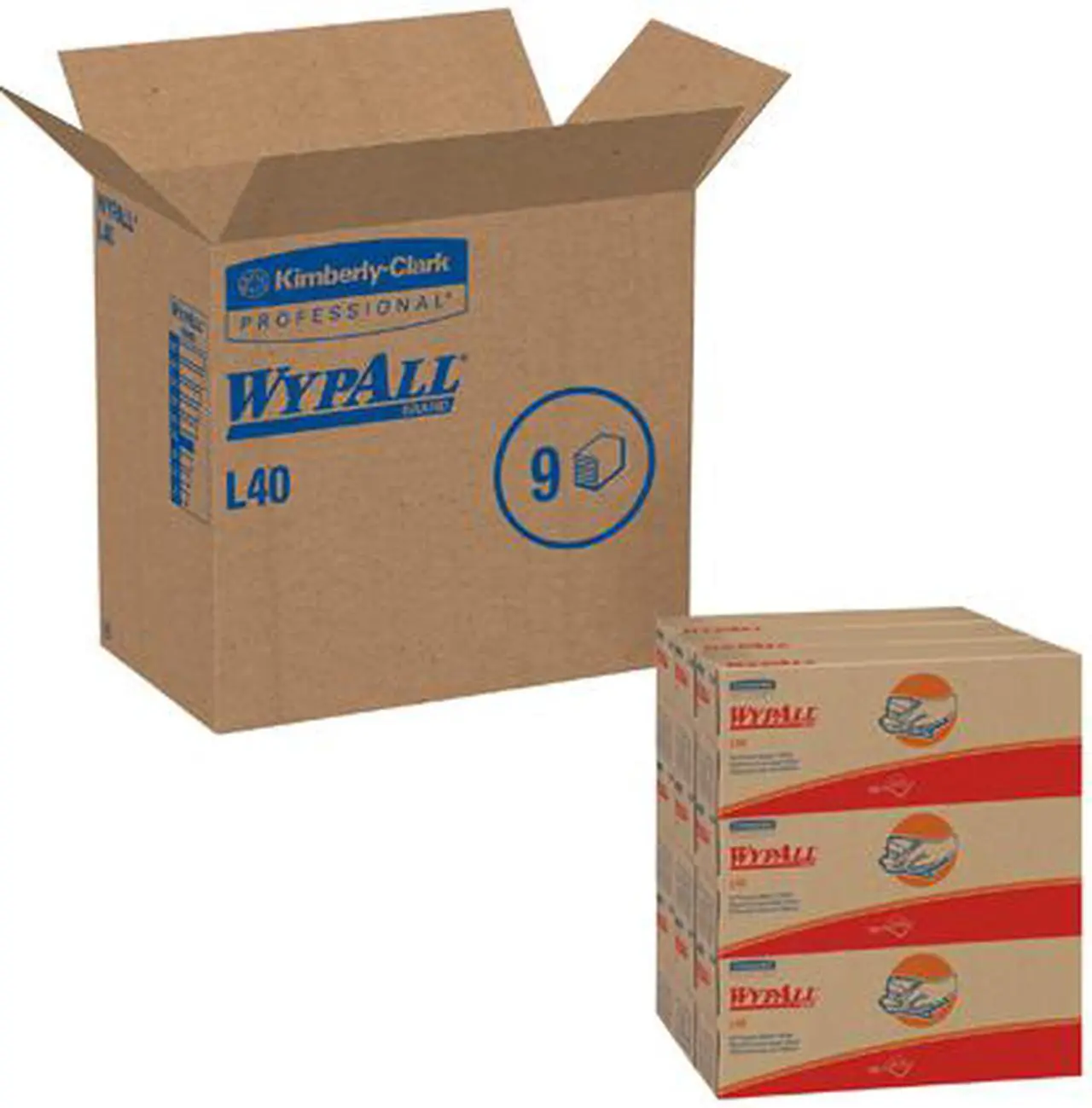 Alt view image 4 of 4 - WypAll L40 Disposable Cleaning and Drying Towels (05740), Limited Use Towels, Blue, 9 Pop Up Boxes per Case, 100 Sheets per Box, 900 Sheets Total