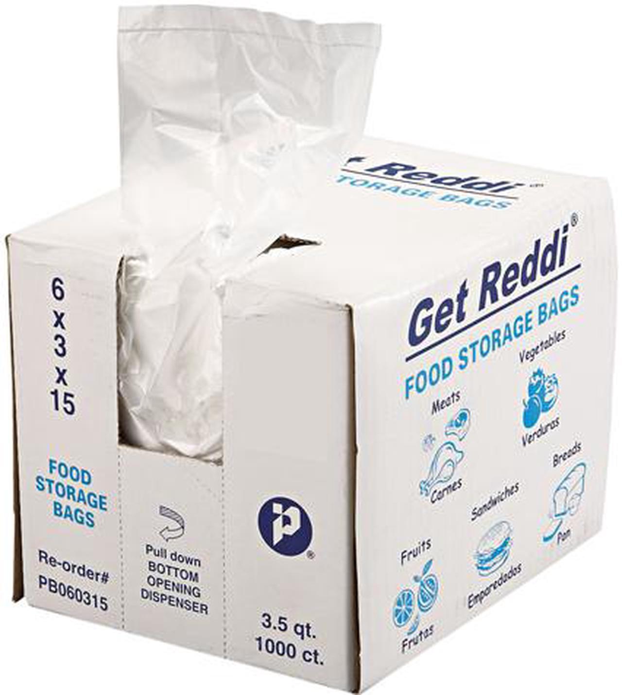 Main image of Inteplast Group PB060315H Get Reddi Food & Poly Bag, 6 x 3 x 15, 3.5qt, 1.0mil, Clear, 1000/Carton, 1 Carton