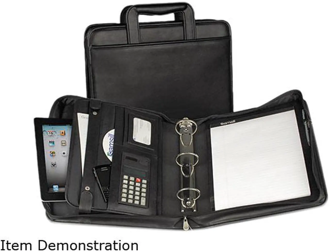 Main image of Samsill Zipper Binder Letter Retractable Handles 2 Exterior Pckts BK 15670