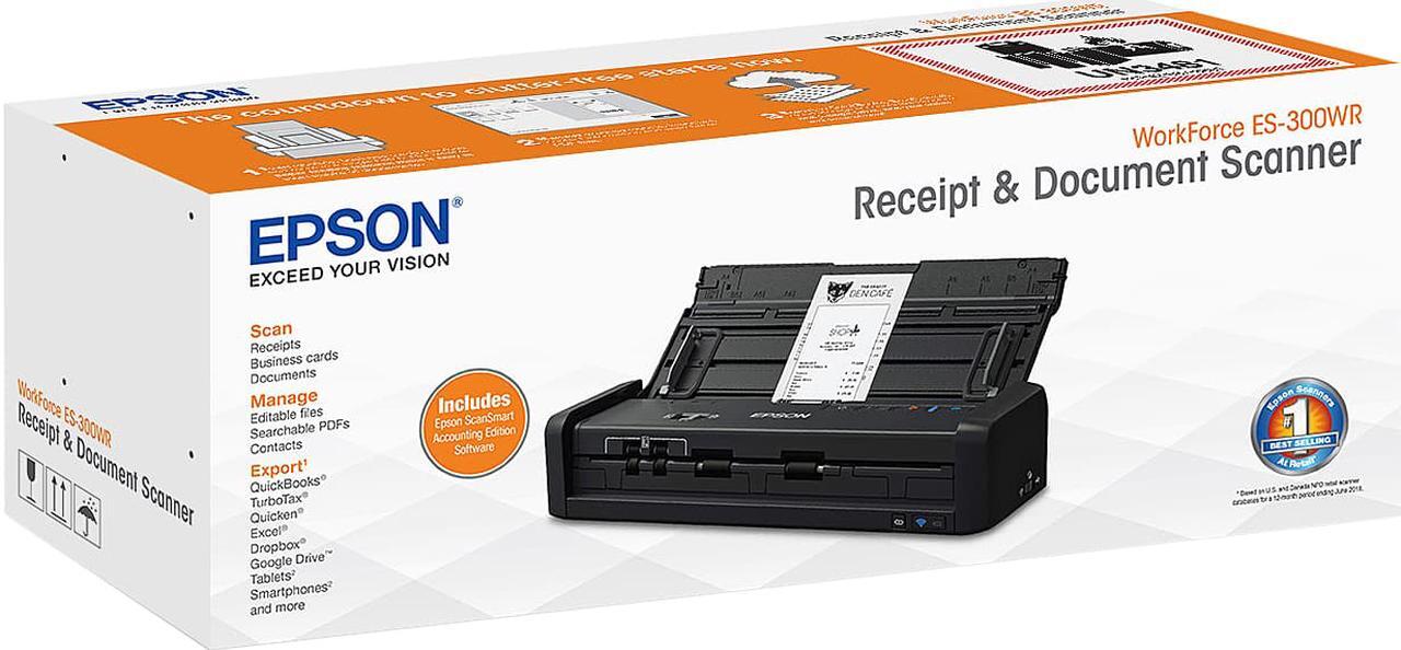 Alt view image 20 of 20 - Epson WorkForce ES-300WR Wireless Portable Receipt and Document Scanner