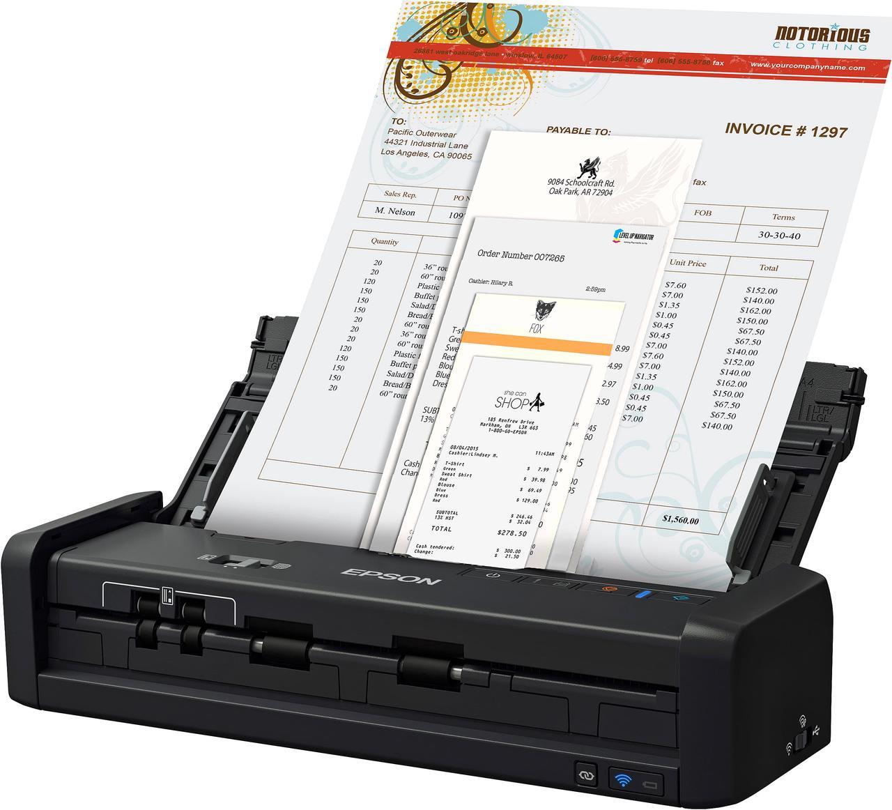 Alt view image 11 of 20 - Epson WorkForce ES-300WR Wireless Portable Receipt and Document Scanner