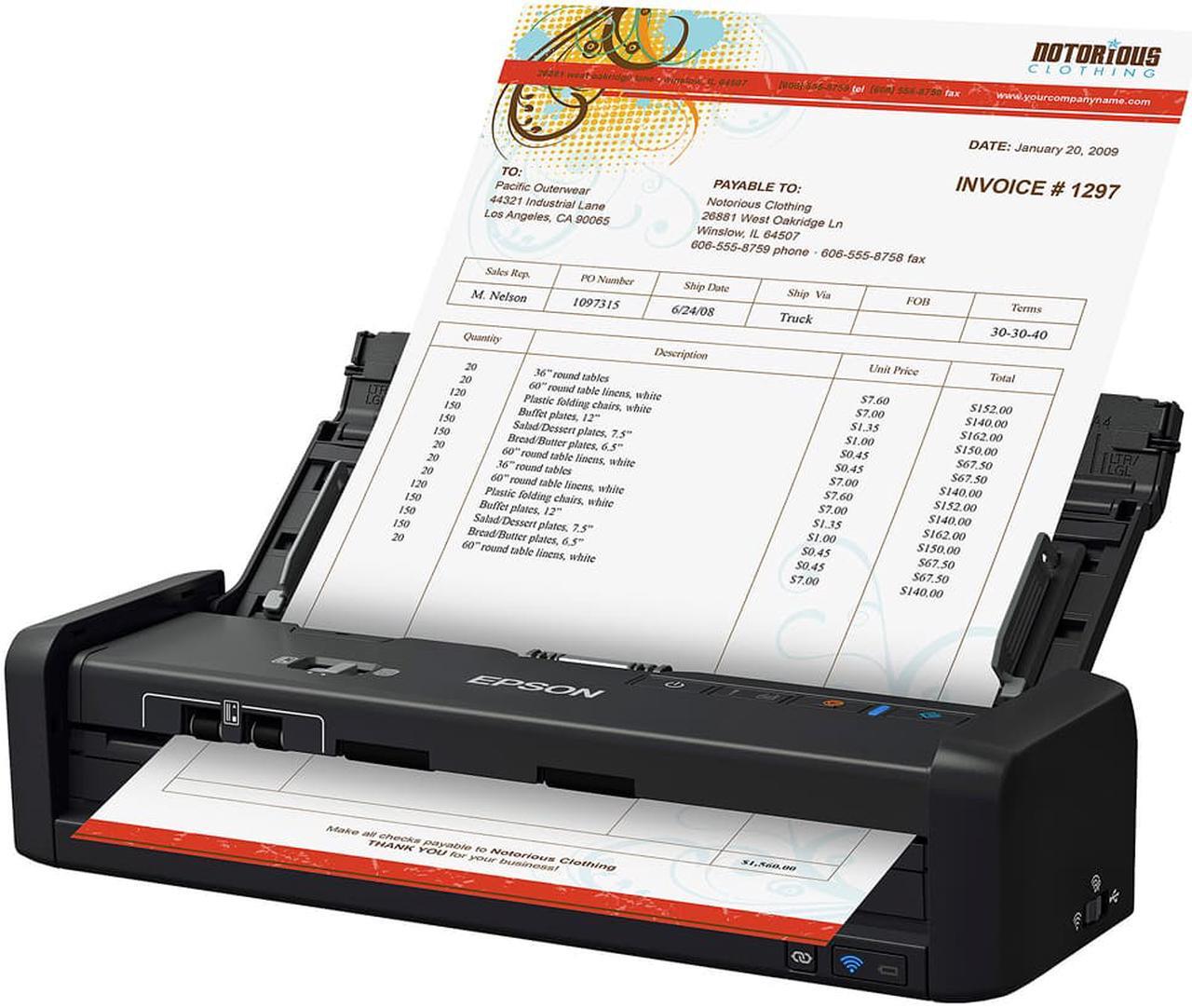 Alt view image 14 of 20 - Epson WorkForce ES-300WR Wireless Portable Receipt and Document Scanner