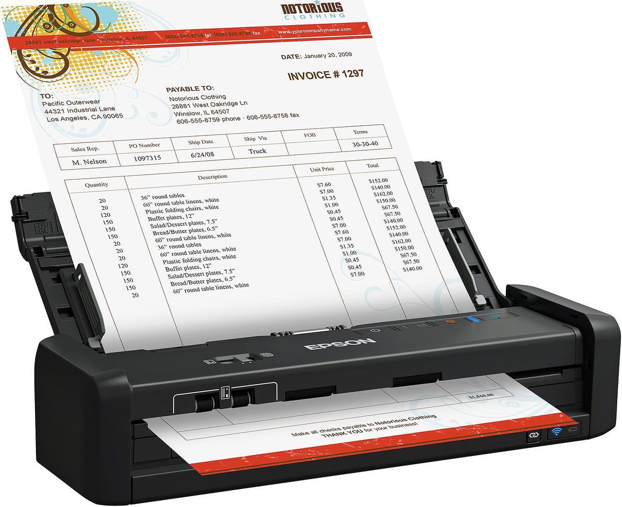 Alt view image 15 of 20 - Epson WorkForce ES-300WR Wireless Portable Receipt and Document Scanner