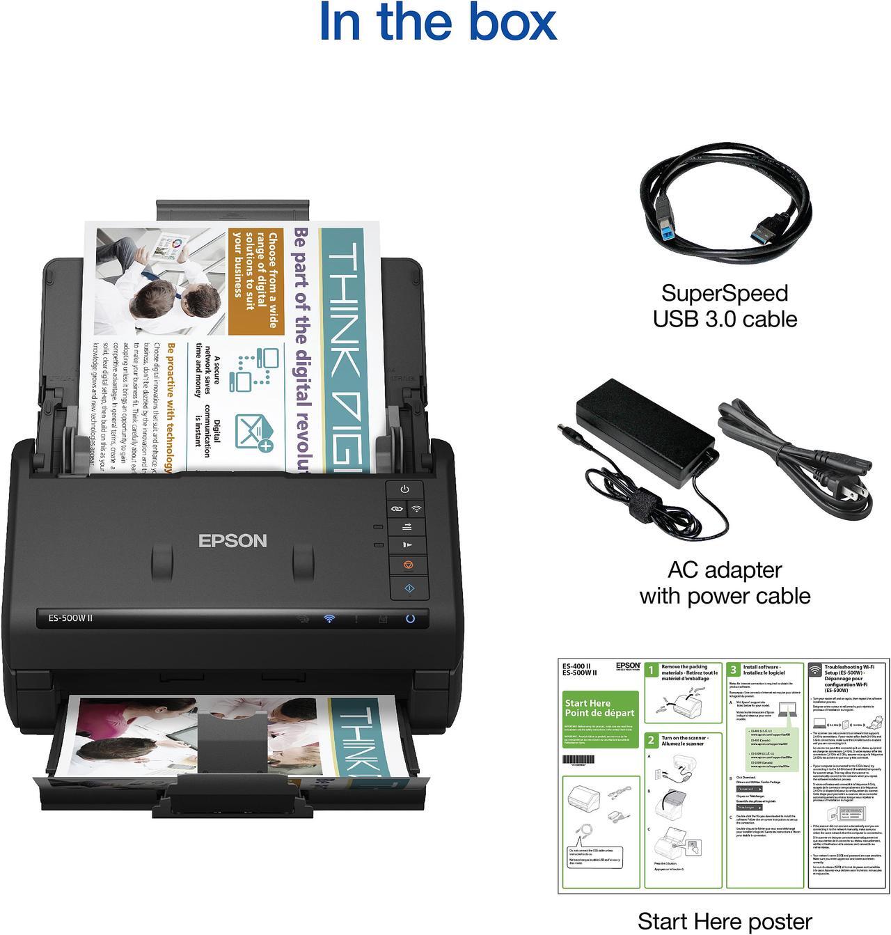 Alt view image 19 of 19 - Epson ES-500W II Wireless Duplex Document Scanner (B11B263201)