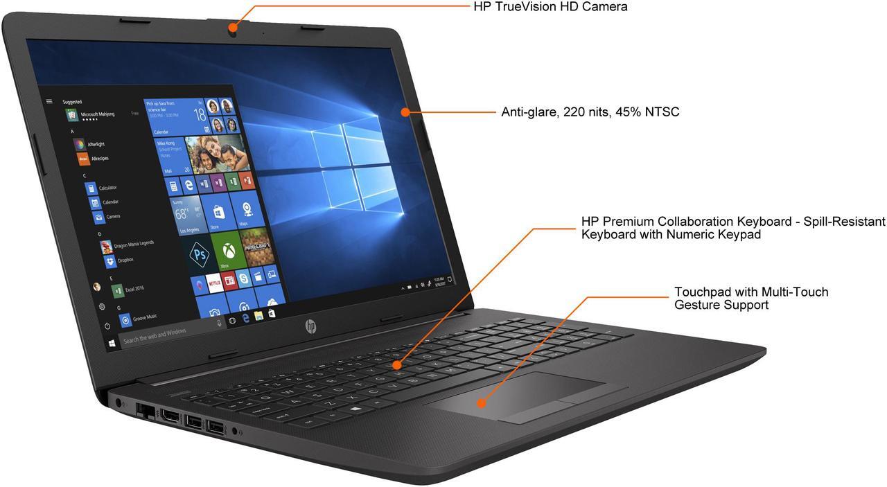 Alt view image 9 of 11 - HP Laptop 250 G7 Intel Core i5-1035G7 8GB Memory 256 GB PCIe SSD Intel Iris Xe Graphics 15.6" Non-Touch Screen Windows 10 Pro 64-bit 153V4UT#ABA