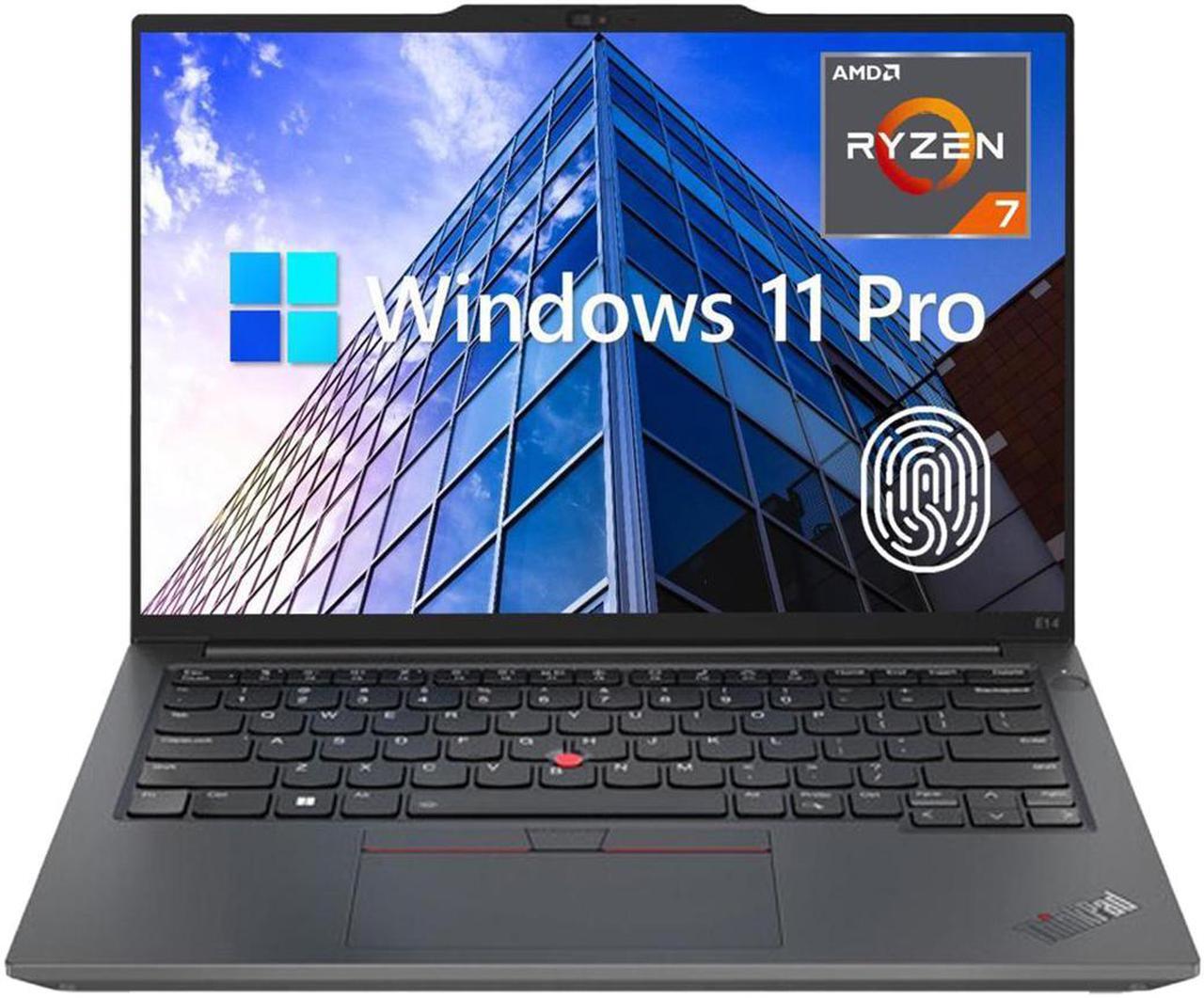 Main image of Lenovo ThinkPad E14 Gen 5 Business Laptop, 14" FHD+ Display, AMD Ryzen 7 7730U (beat i7-1255U), 16GB RAM, 512GB SSD, FP Reader, Backlit Keyboard, HDMI, RJ45, Wi-Fi 6, Windows 11 Pro, Black