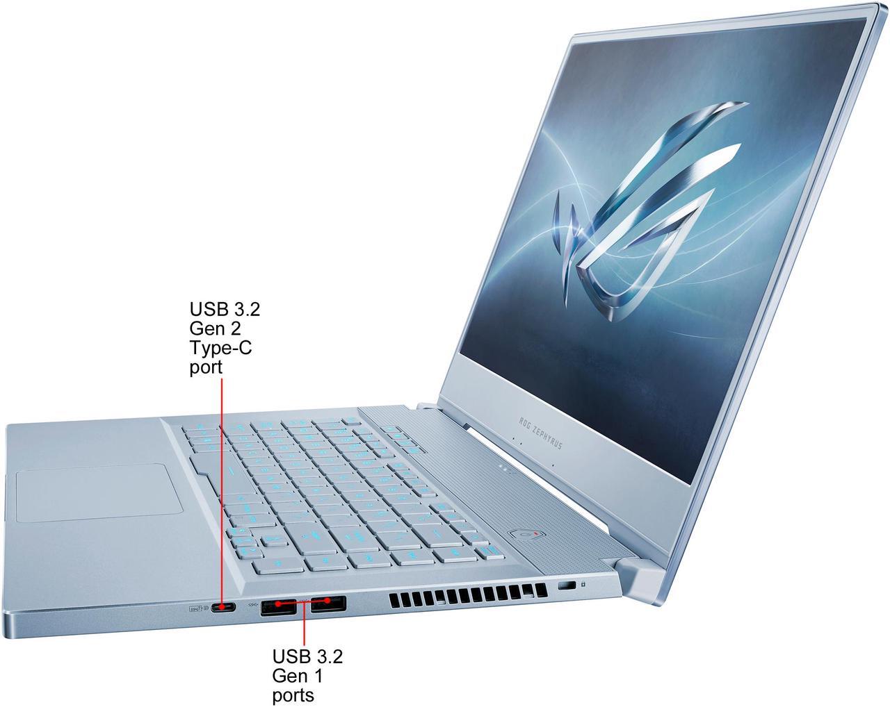 Alt view image 6 of 18 - ROG Zephyrus M GU502GU-XH74-BL Gaming Laptop - 15.6" 240 Hz FHD IPS, GeForce GTX 1660 Ti, Intel Core i7-9750H, 16 GB DDR4, 512 GB SSD, Per-Key RGB, Windows 10 Pro, Glacier Blue