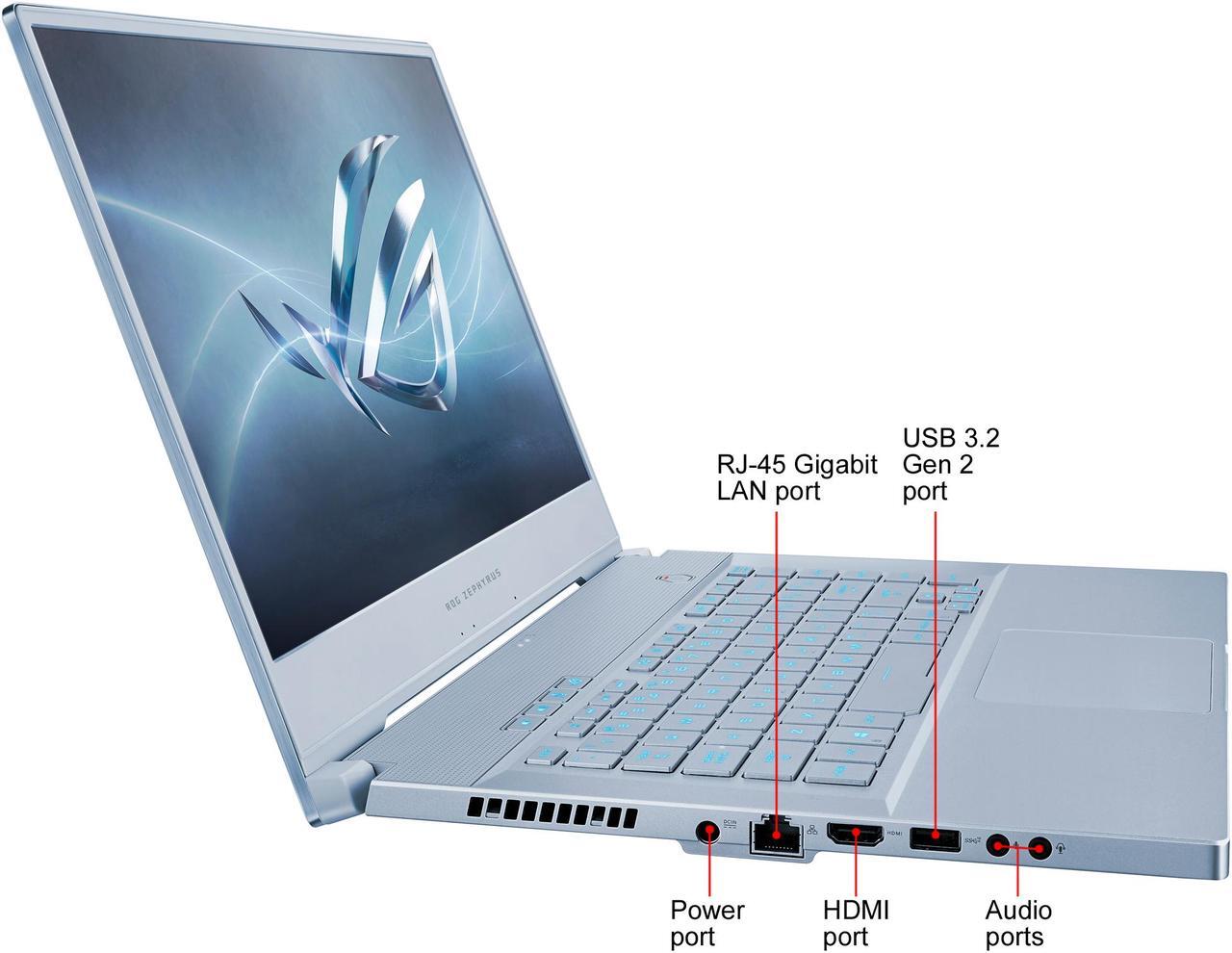 Alt view image 9 of 18 - ROG Zephyrus M GU502GU-XH74-BL Gaming Laptop - 15.6" 240 Hz FHD IPS, GeForce GTX 1660 Ti, Intel Core i7-9750H, 16 GB DDR4, 512 GB SSD, Per-Key RGB, Windows 10 Pro, Glacier Blue