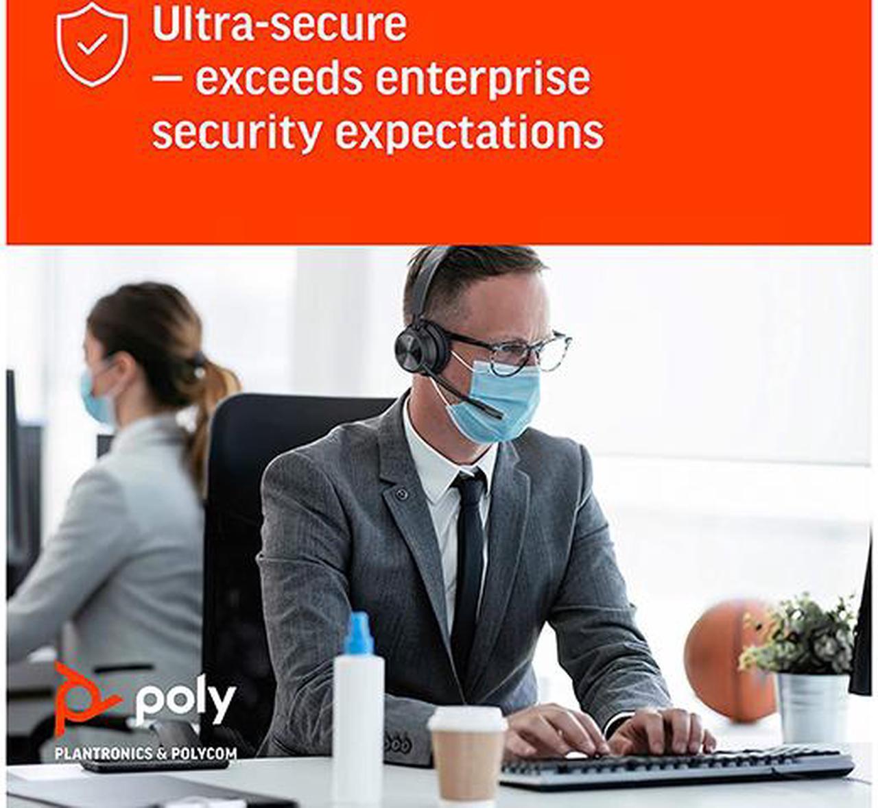 Alt view image 6 of 7 - Poly Savi 7310-M Ultra-Secure Wireless DECT Headset System - Microsoft Teams Certified Version