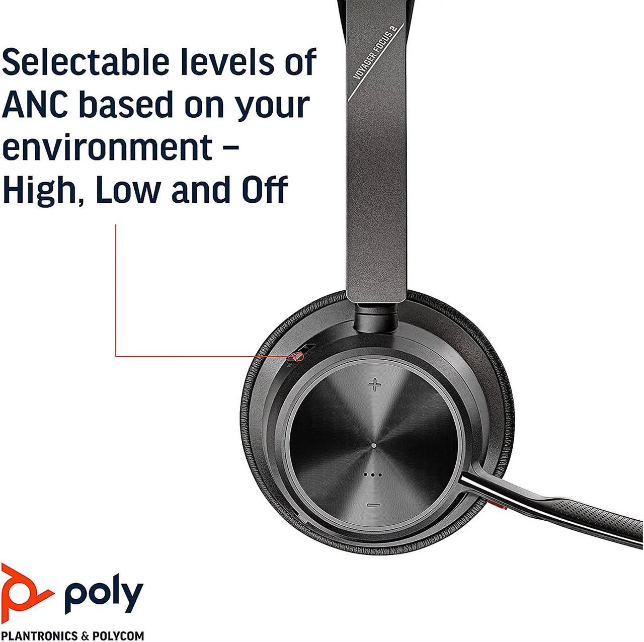 Alt view image 4 of 7 - Poly - Voyager Focus 2 UC USB-A Headset with Stand (Plantronics) - Bluetooth (Stereo) Headset with Boom Mic - USB-A PC/Mac Compatible - Active Noise Canceling - Works w/ Teams, Zoom (Certified) & More