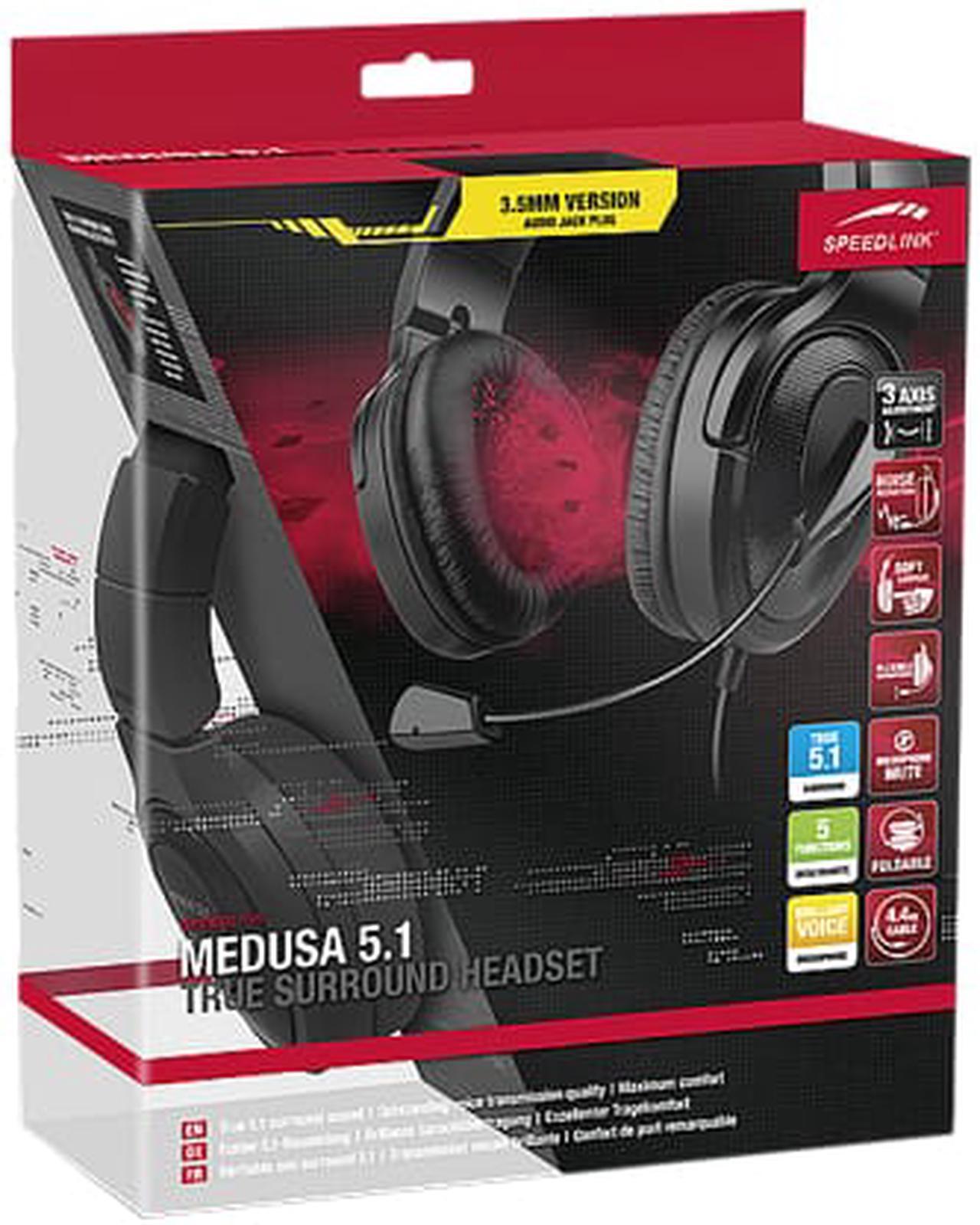 Alt view image 4 of 4 - Speedlink Medusa 5.1 True Surround Headset - Black