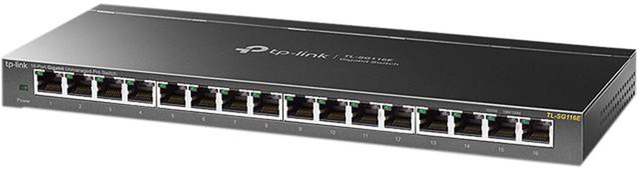 TP-Link 16 Port Gigabit Switch | Easy Smart Managed | Plug & Play | Lifetime Protection | Desktop/Wall-Mount | Sturdy Metal w/Shielded Ports | Support QoS, Vlan, IGMP and Link Aggregation (TL-SG116E)