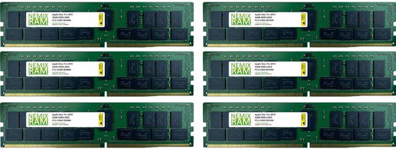 NEMIX RAM 192GB (6X32GB) DDR4 2933MHZ PC4-23400 2Rx4 1.2V 288-PIN ECC RDIMM Registered Server Memory KIT Compatible with Apple Mac Pro Rack 2019 MacPro 7,1