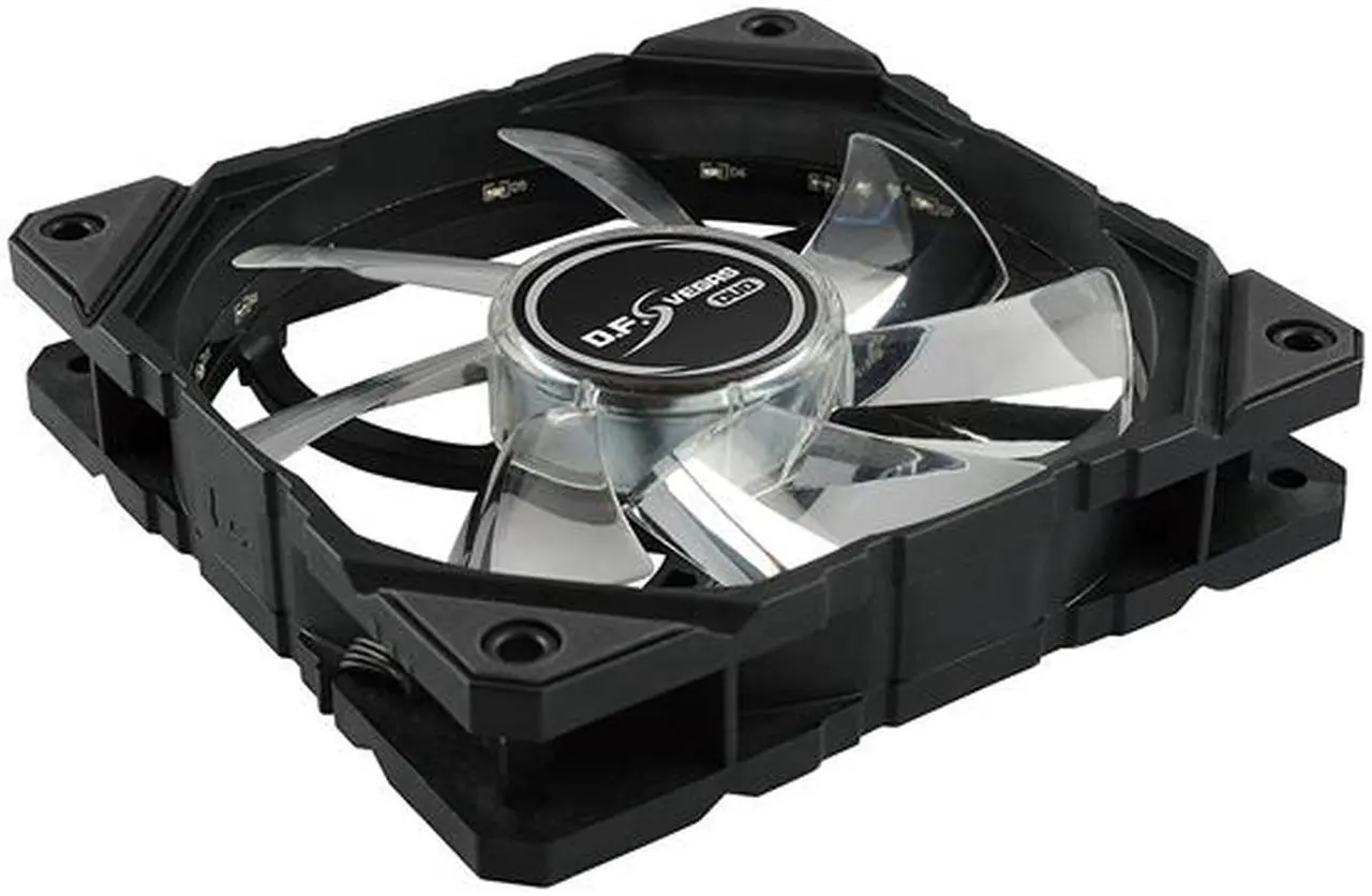 Alt view image 5 of 6 - Enermax D.F. VEGAS DUO Duo LED Light 120mm Fan Dust Free Rotation Technology High Technology PWM Speed Control, Black, UCDFVD12P