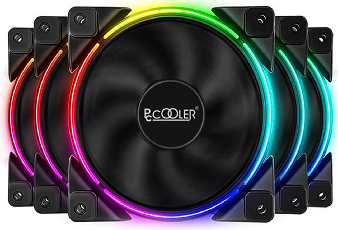 Main image of PcCooler CORONA FRGB 5 in 1 KIT Case Fan - 5Pcs 120mm PWM 18LED Addressable RGB Cool Moon FAN with RGB Controller, Super Silent Cool Master Case Fans