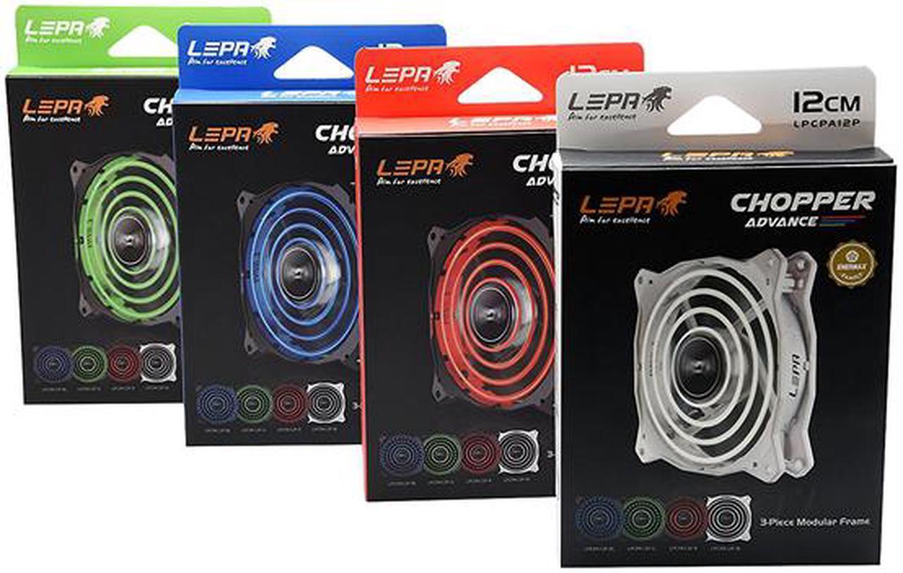 Alt view image 8 of 8 - Lepa Chopper Advance 120mm High Performance LED PC Case Fan - Blue