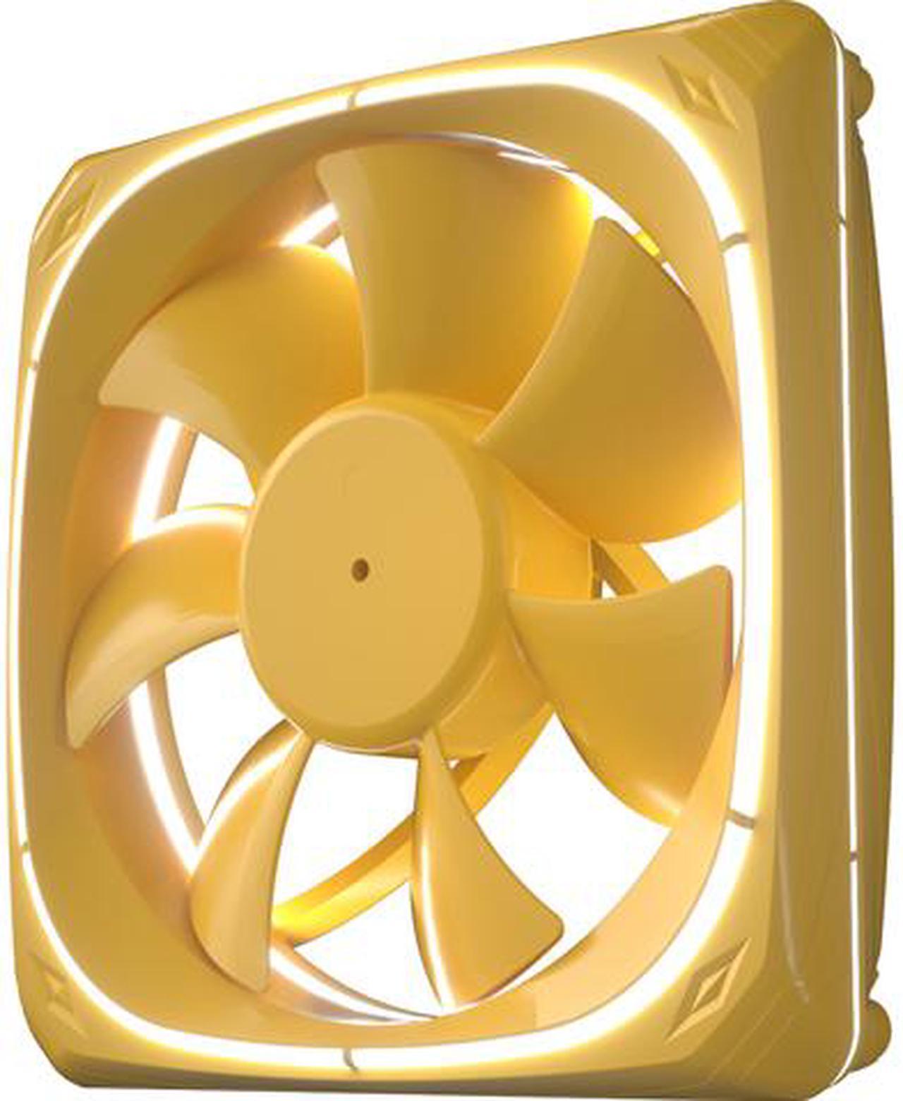 Main image of Vetroo DF120 120mm Case Fan White LED Lighting PC Cooling Fan W/ Yellow Fan Frame for Radiator / CPU Cooler / Computer Case