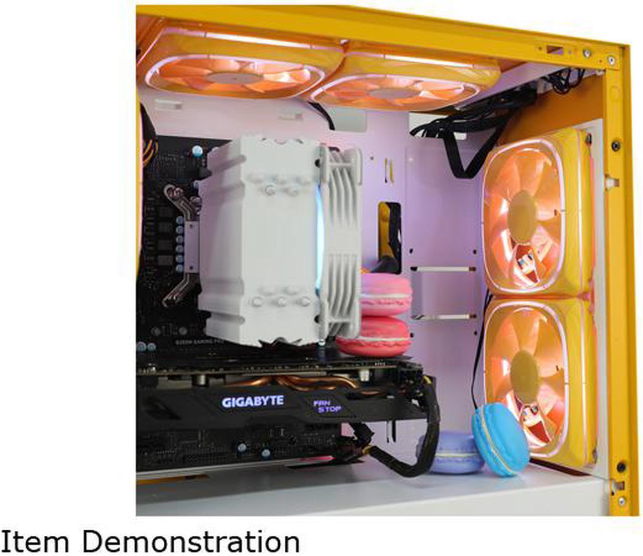 Alt view image 5 of 7 - Vetroo DF120 120mm Case Fan White LED Lighting PC Cooling Fan W/ Yellow Fan Frame for Radiator / CPU Cooler / Computer Case