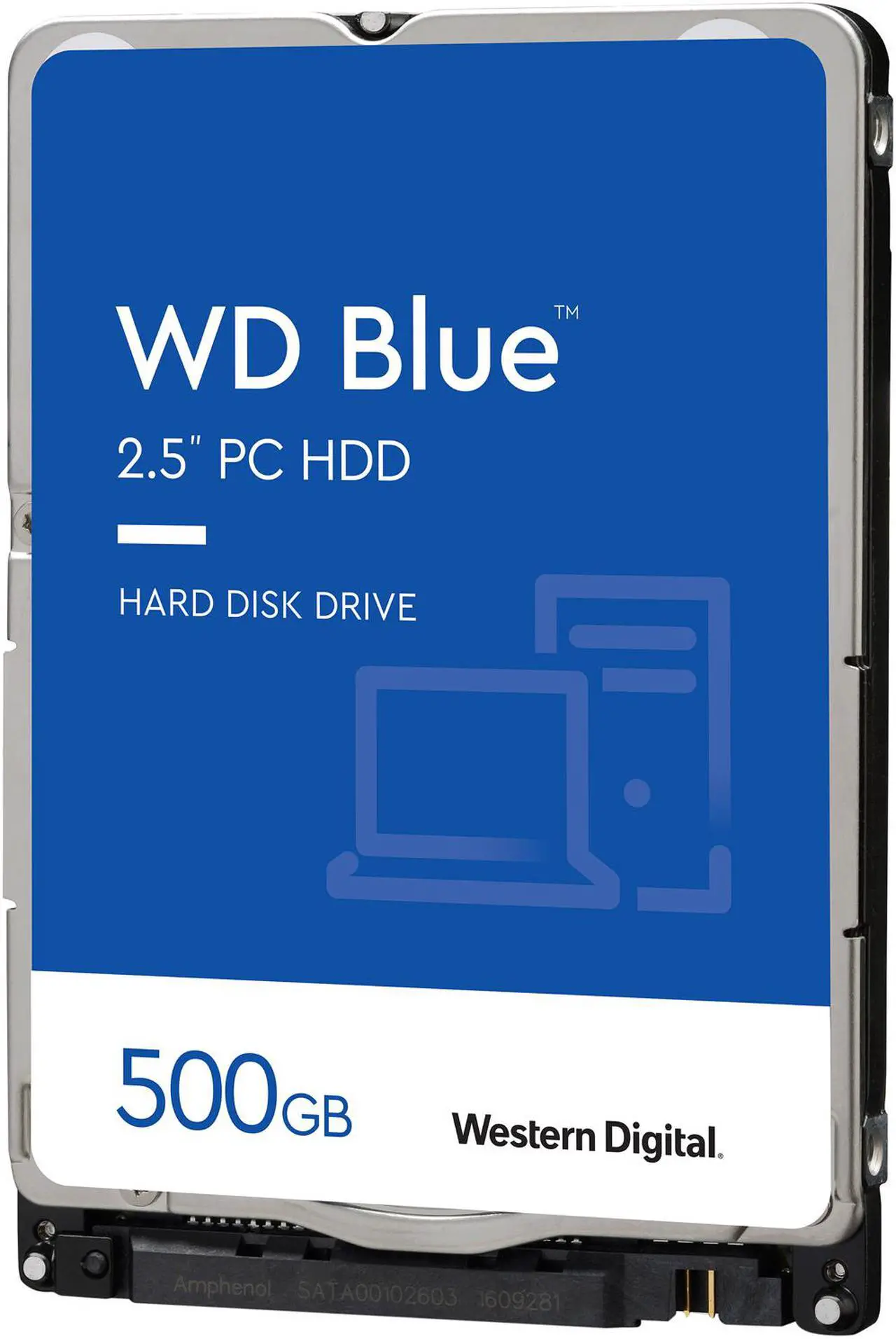 Alt view image 2 of 2 - Western Digital 500GB WD Blue Mobile Hard Drive - 5400 RPM Class, SATA 6Gb/s, 16MB Cache, 2.5" - WD5000LPCX