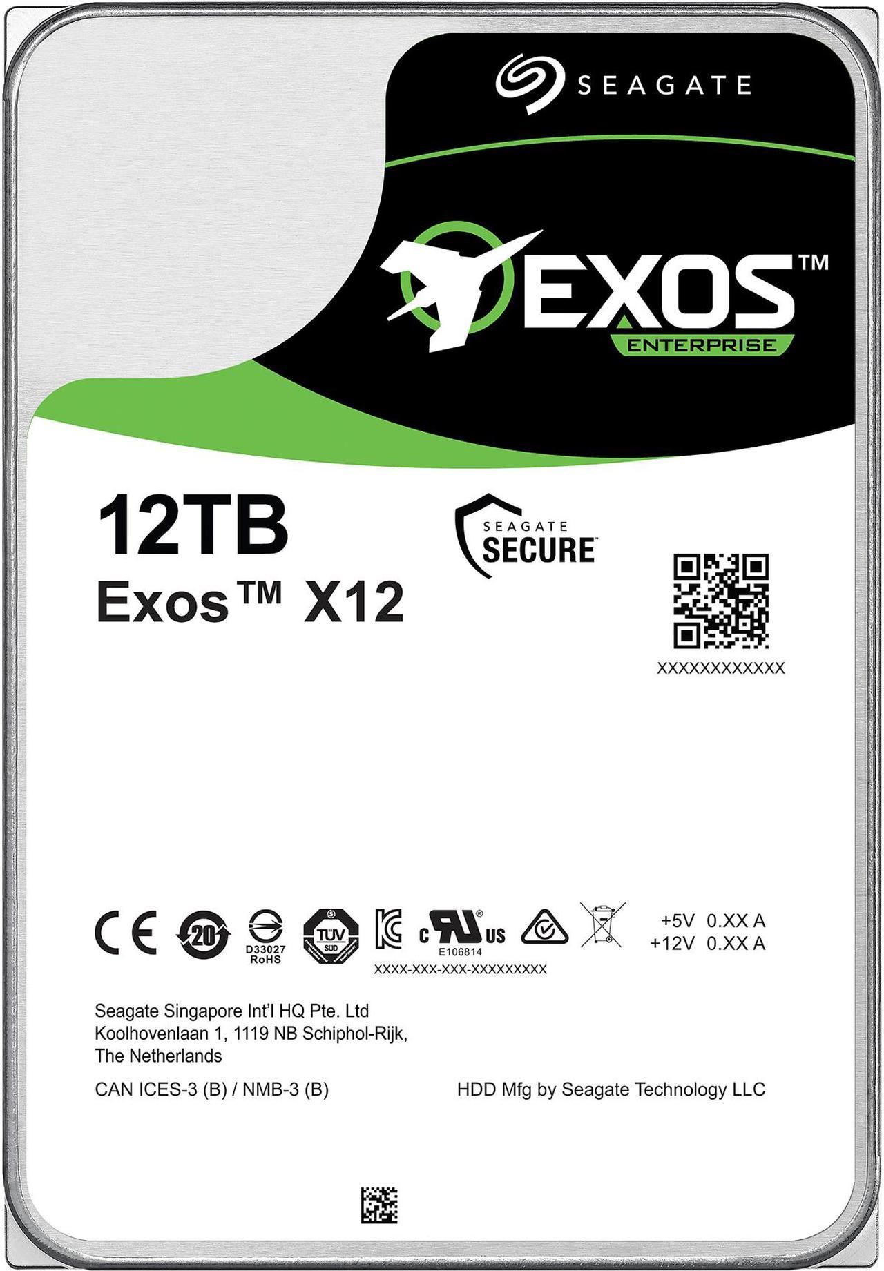 Seagate Exos Enterprise Capacity ST12000NM0007 12TB 7200 RPM SATA 6Gb/s 256MB Enterprise Hard Drive (Helium & 3.5 inch)