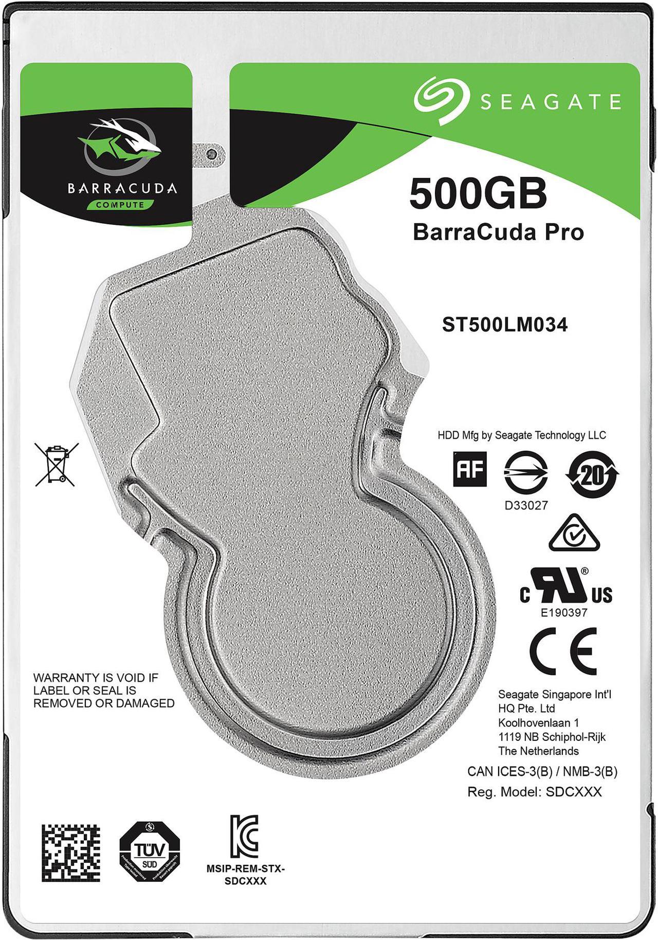 Seagate BarraCuda Pro ST500LM034 500GB 7200 RPM 128MB Cache SATA 6.0Gb/s 2.5" Hard Drives - Notebooks / Laptops