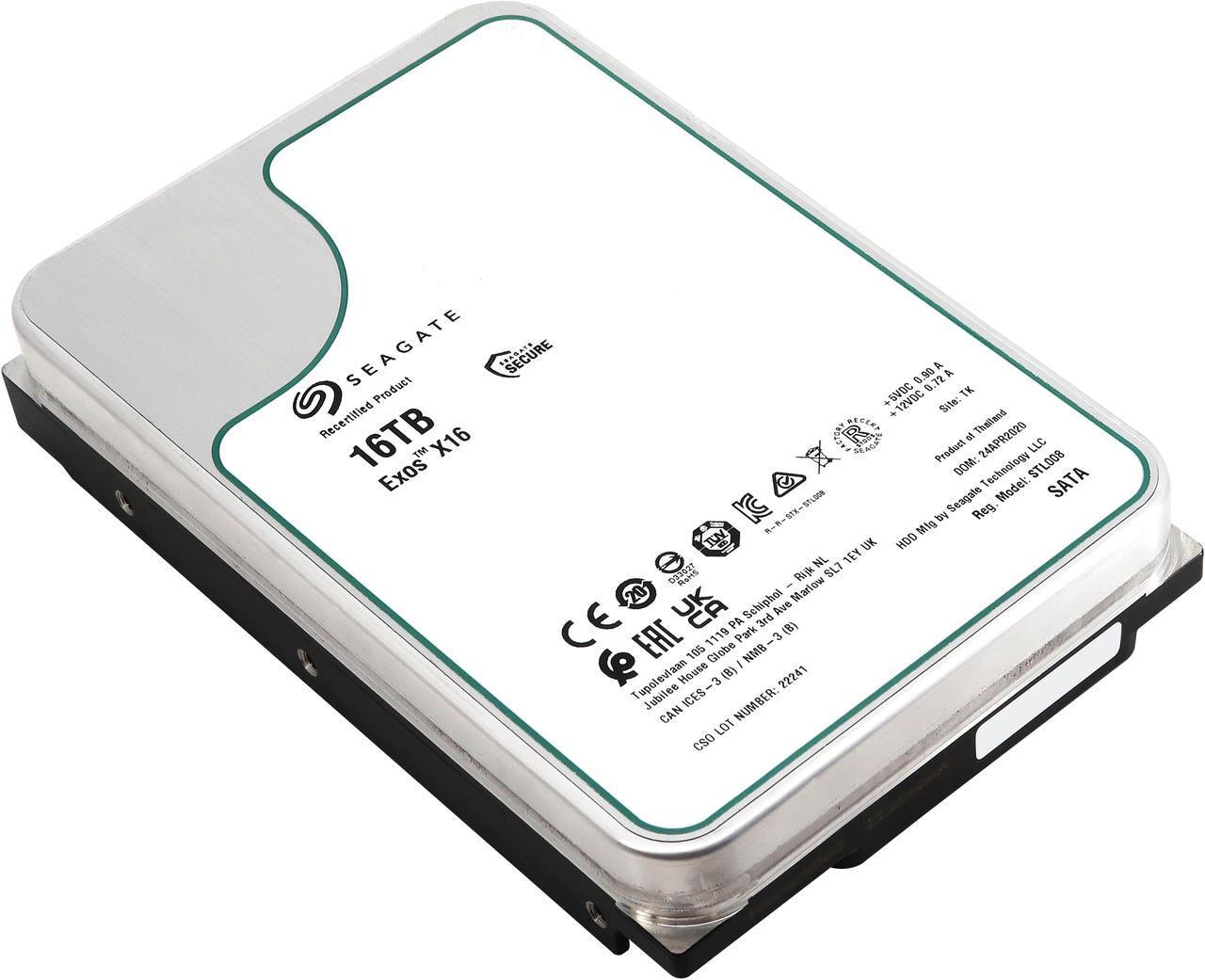 Alt view image 3 of 4 - Seagate Exos X16 16TB 7.2K RPM SATA 6Gb/s 512e/4Kn 256MB 3.5" Enterprise HDD - ST16000NM001G