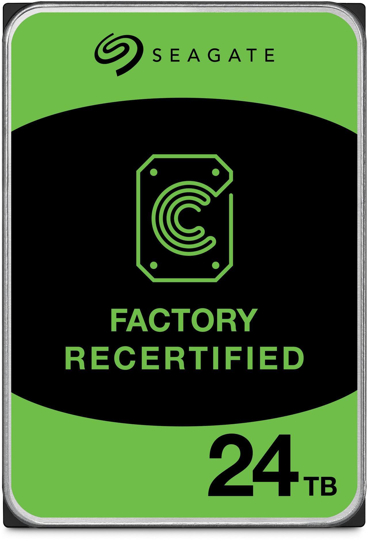 Main image of Seagate (Recertified) Exos X 24TB Internal Hard Drive HDD - 3.5 In CMR SATA 6Gb/s, 7200 RPM, 512MB Cache, 2.5M MTBF (ST24000NM000C)