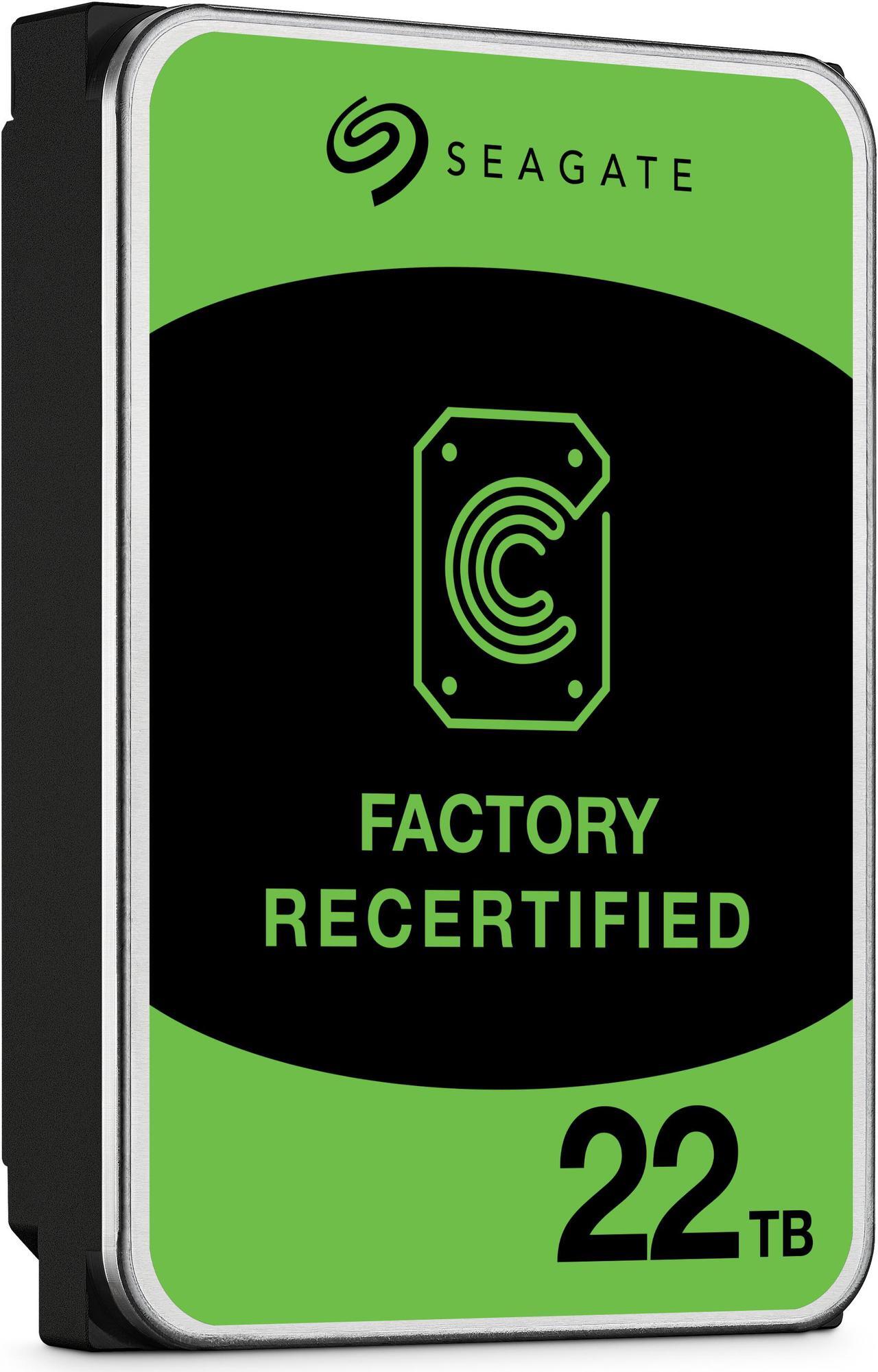 Main image of Seagate (Recertified) Exos X 22TB Internal Hard Drive HDD - 3.5 In CMR SATA 6Gb/s, 7200 RPM, 512MB Cache, 2.5M MTBF (ST22000NM000C)