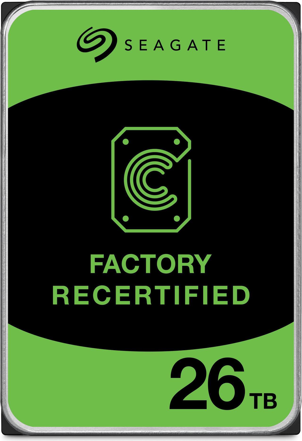 Main image of Seagate (Recertified) Exos X 26TB Internal Hard Drive HDD - 3.5 In CMR SATA 6Gb/s, 7200 RPM, 512MB Cache, 2.5M MTBF (ST26000NM000C)
