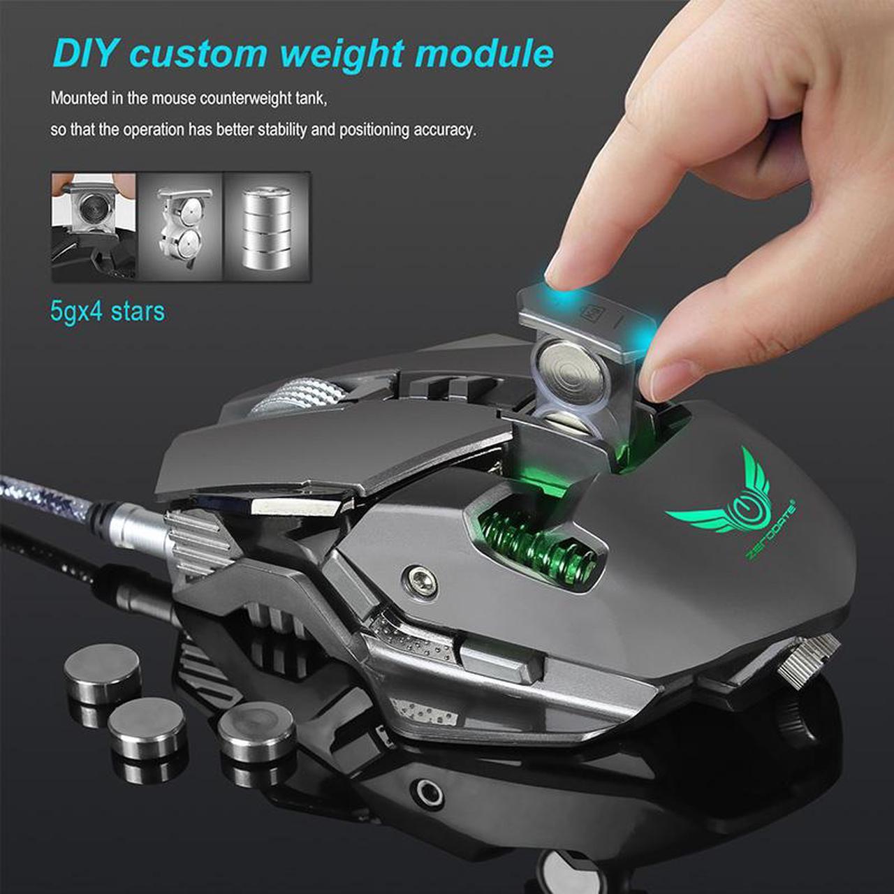 Alt view image 2 of 6 - G9 Gaming Mouse Wired USB DPI Adjustable Macro Programmable Mouse Gamer Optical Professional RGB Mause Game Mice For PC Computer