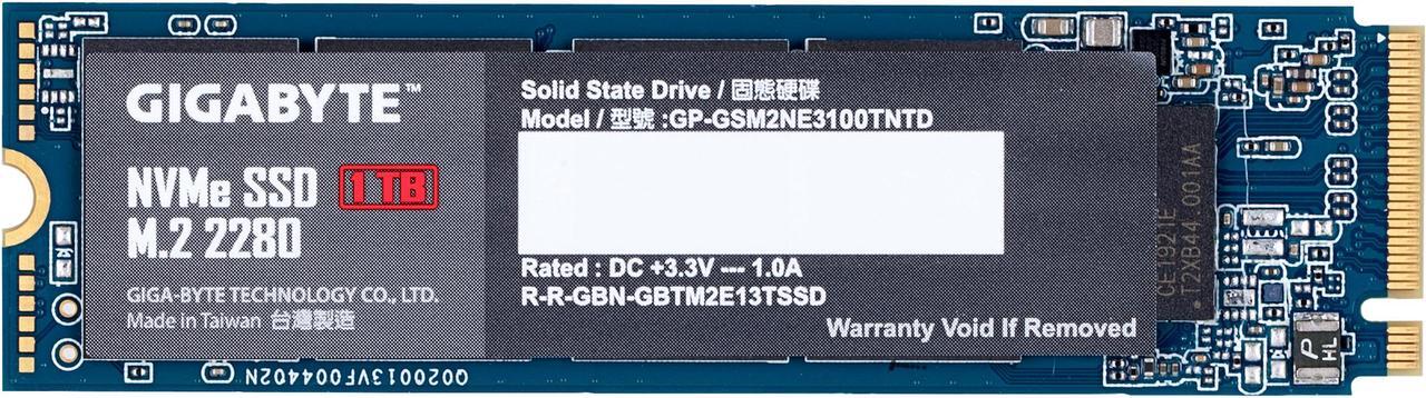 Main image of GIGABYTE M.2 2280 1TB PCI-Express 3.0 x4, NVMe 1.3 Internal Solid State Drive (SSD) GP-GSM2NE3100TNTD