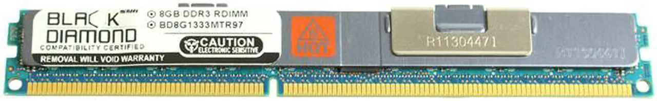 Main image of Black Diamond Memory VLP 8GB ECC Registered DDR3 1333 (PC3 10600) Server Memory Model BD8G1333MTR97