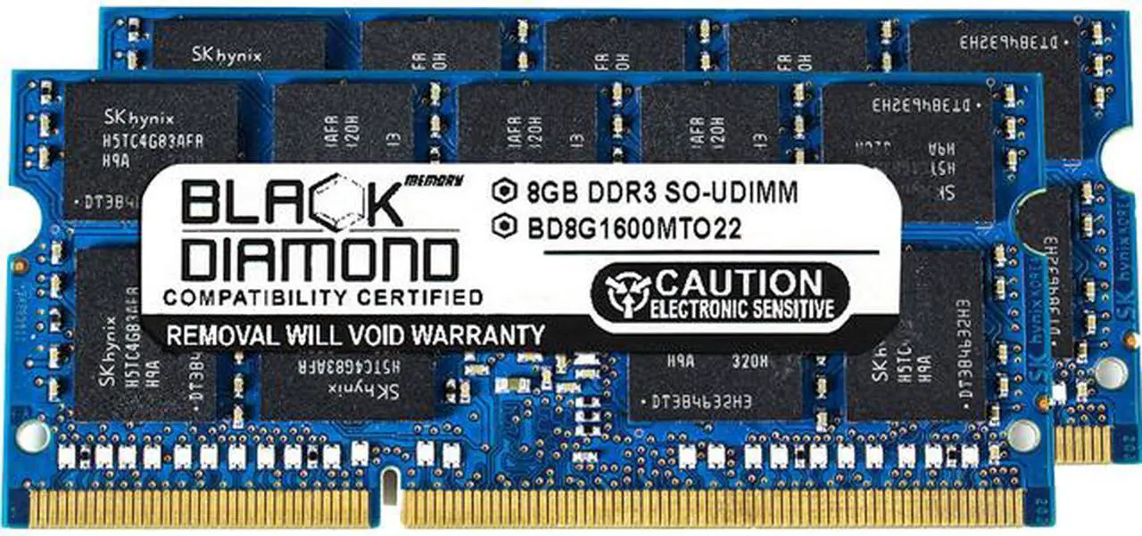 Main image of Black Diamond Memory 16GB (2 x 8GB) ECC Unbuffered DDR3 1600 (PC3 12800) Server Memory Model BD8GX21600MTO22