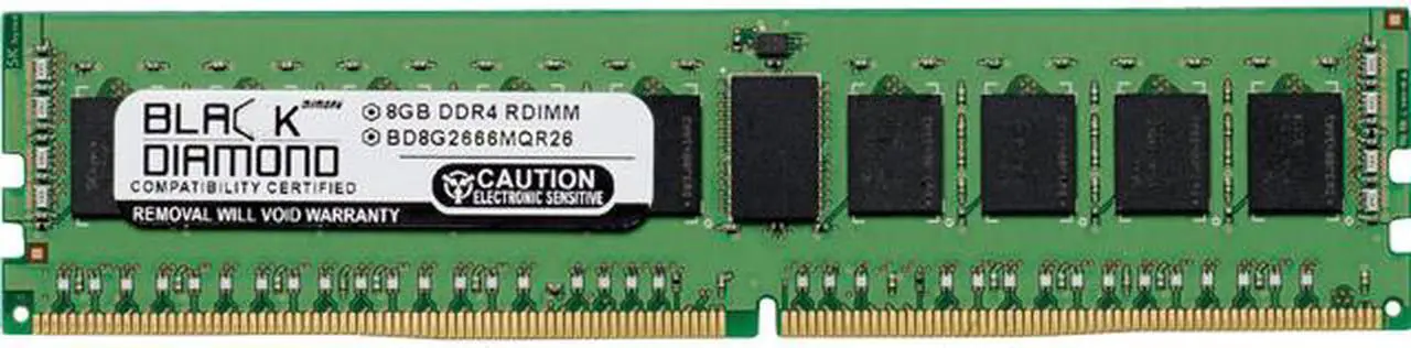 Main image of Black Diamond Memory 8GB ECC Registered DDR4 2666 (PC4 21300) Server Memory Model BD8G2666MQR26