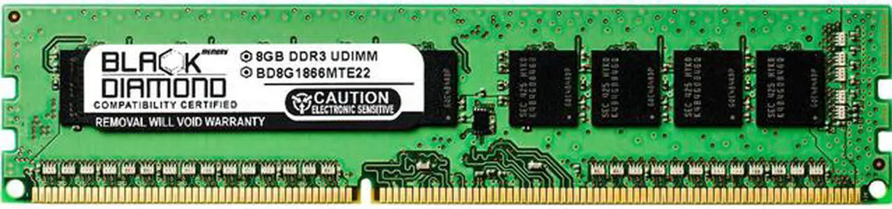 Main image of Black Diamond Memory 8GB ECC DDR3 1866 (PC3 14900) Server Memory Model BD8G1866MTE22