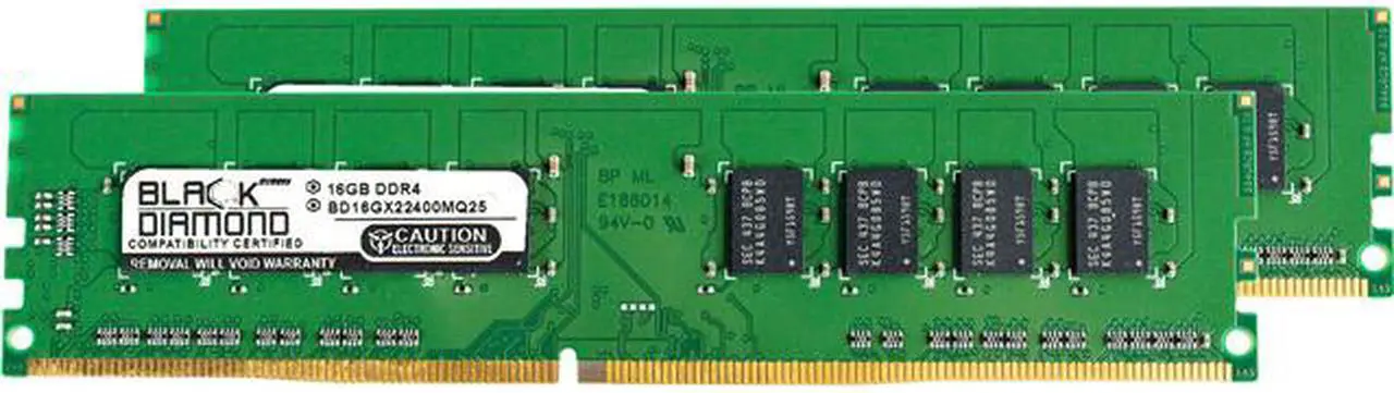 Main image of Black Diamond Memory 32GB (2 x 16GB) 288-Pin PC RAM DDR4 2400 (PC4 19200) Desktop Memory Model BD16GX22400MQ25